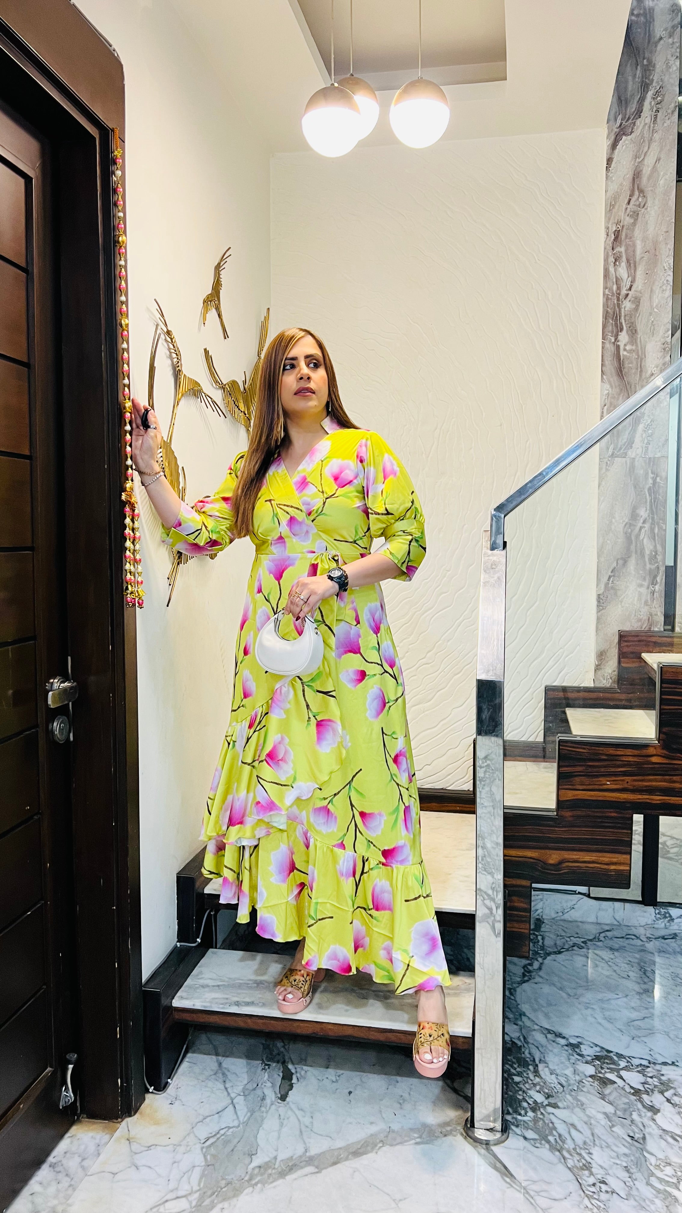 Green Ruffled Maxi Dress