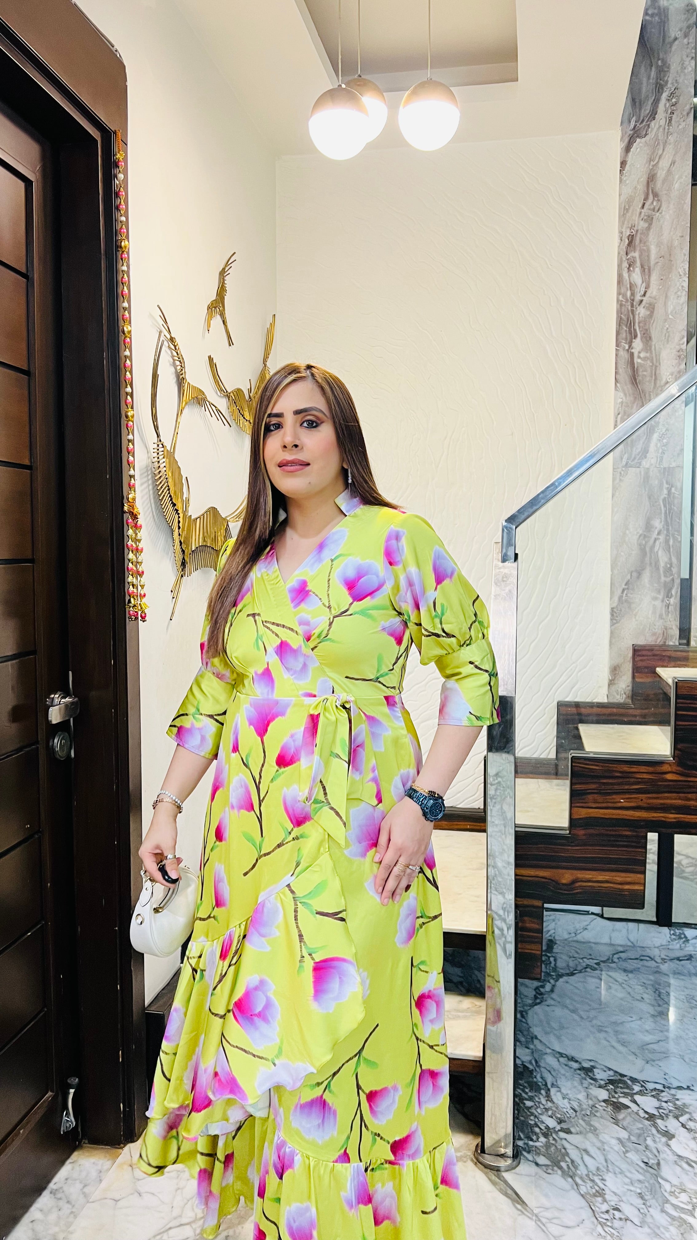 Green Ruffled Maxi Dress