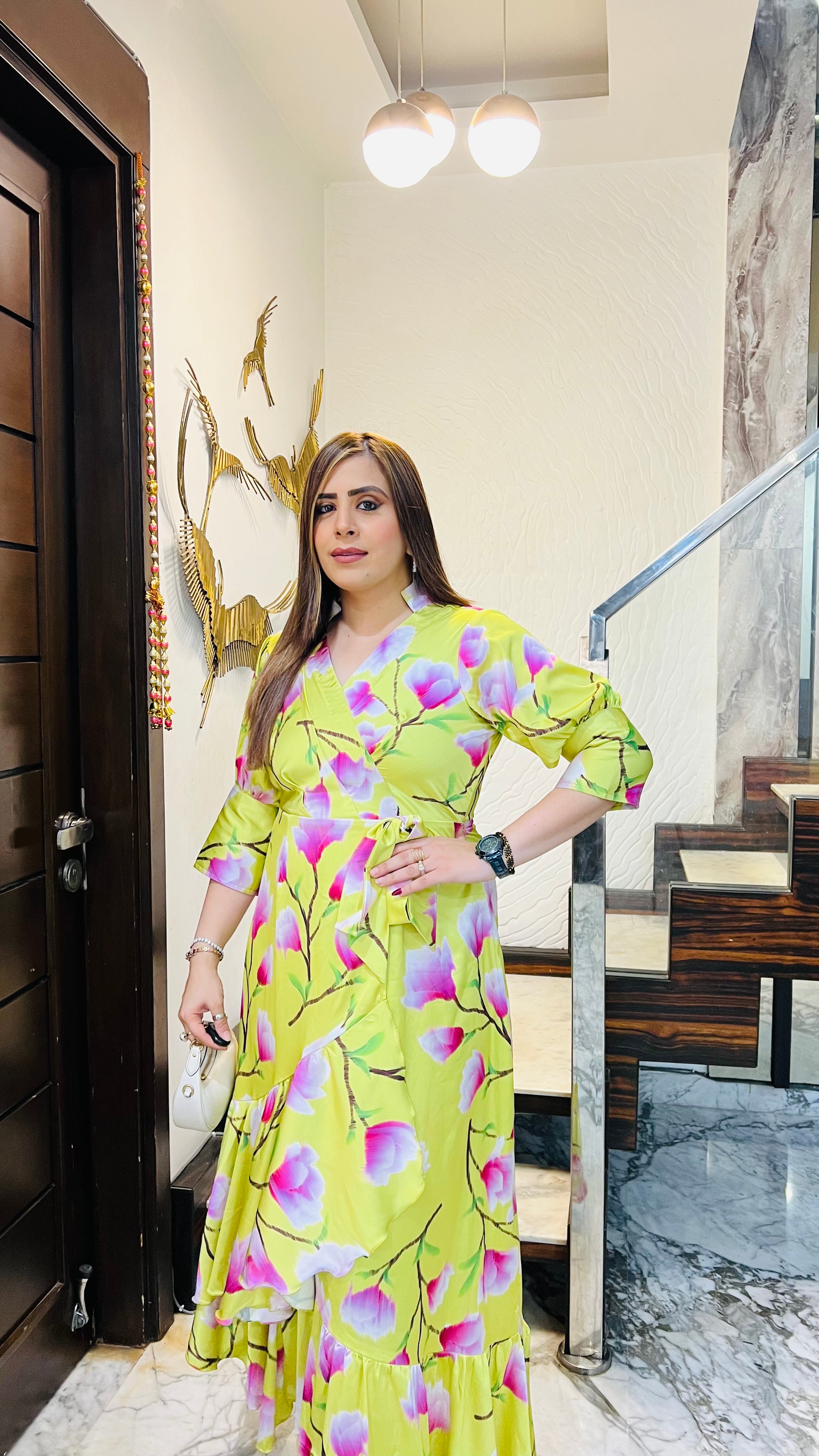 Green Ruffled Maxi Dress