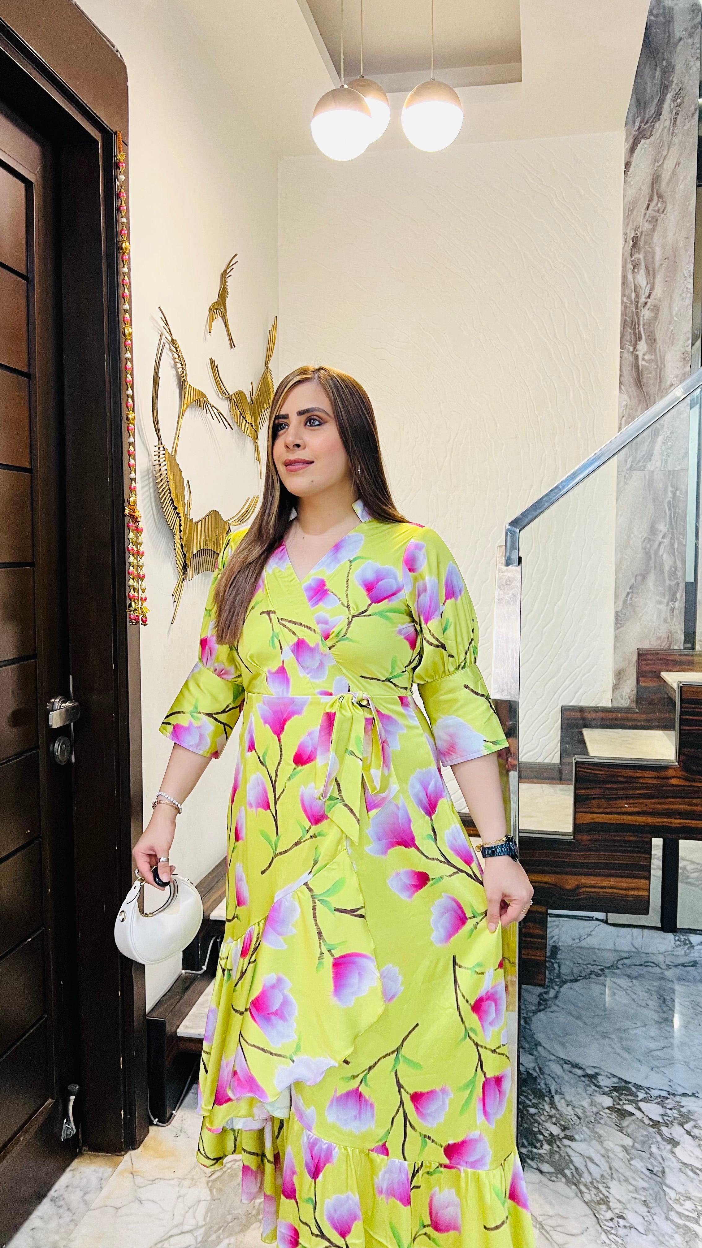 Green Ruffled Maxi Dress