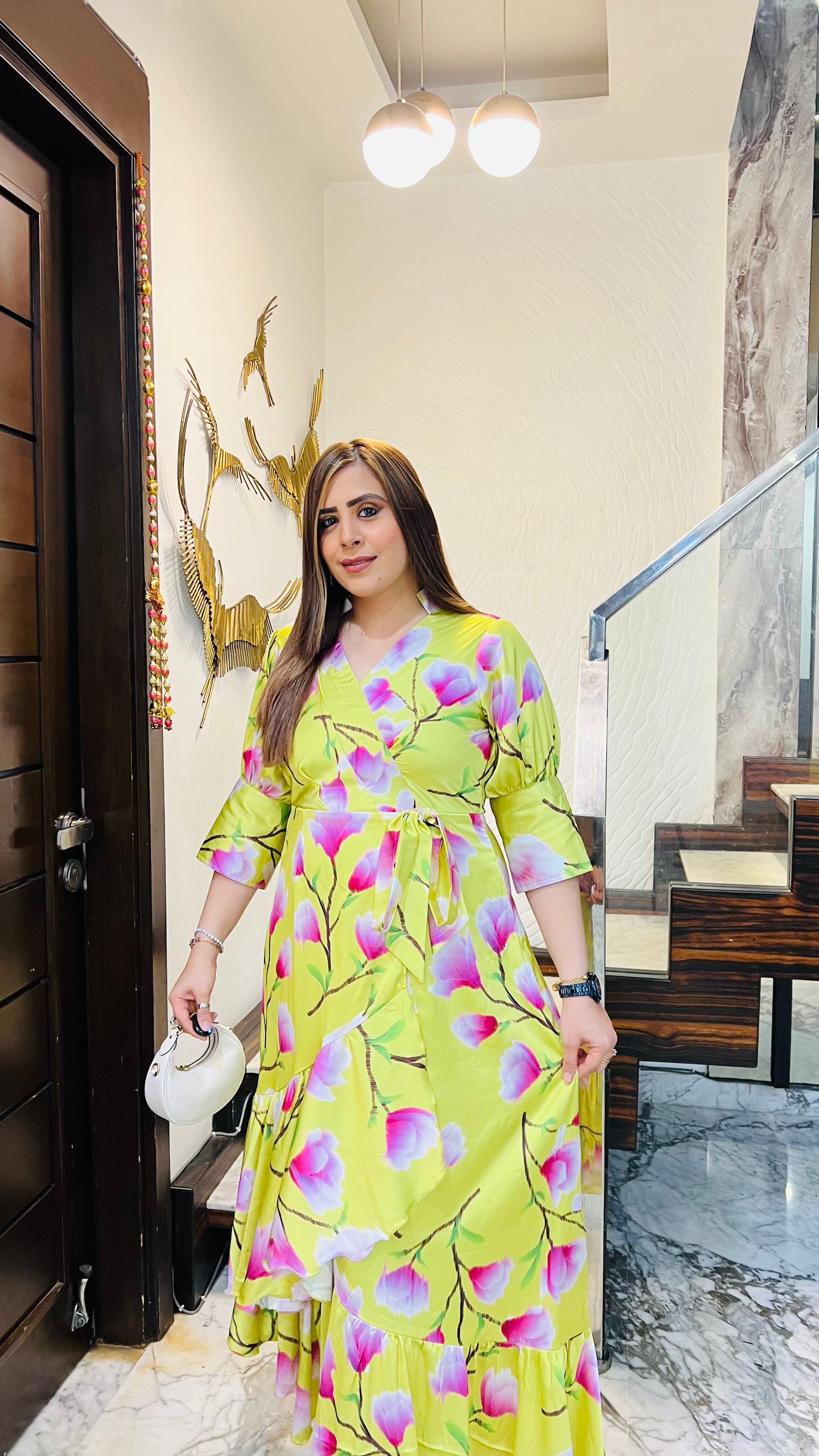 Green Ruffled Maxi Dress