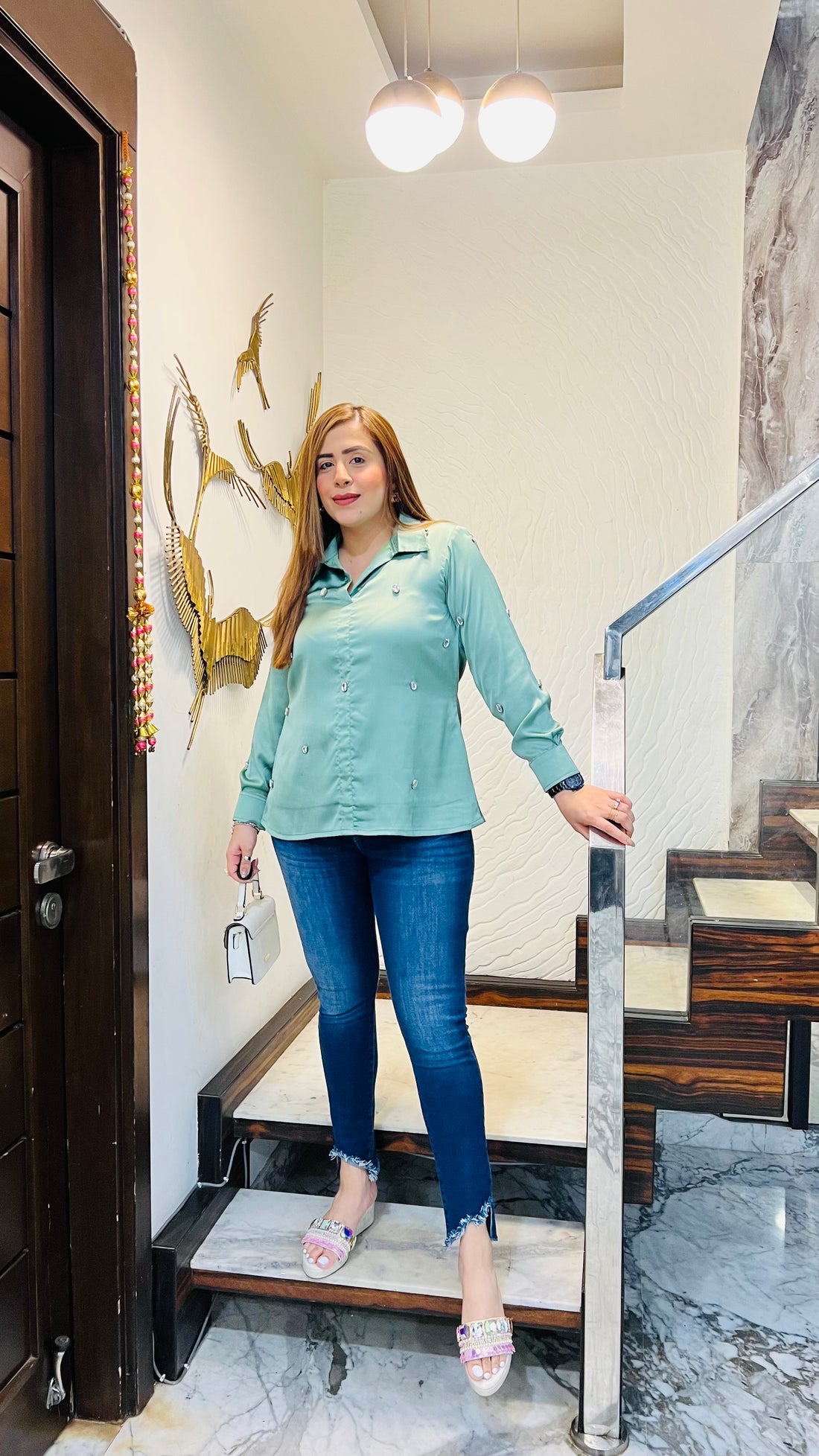 Sage Green Satin Shirt