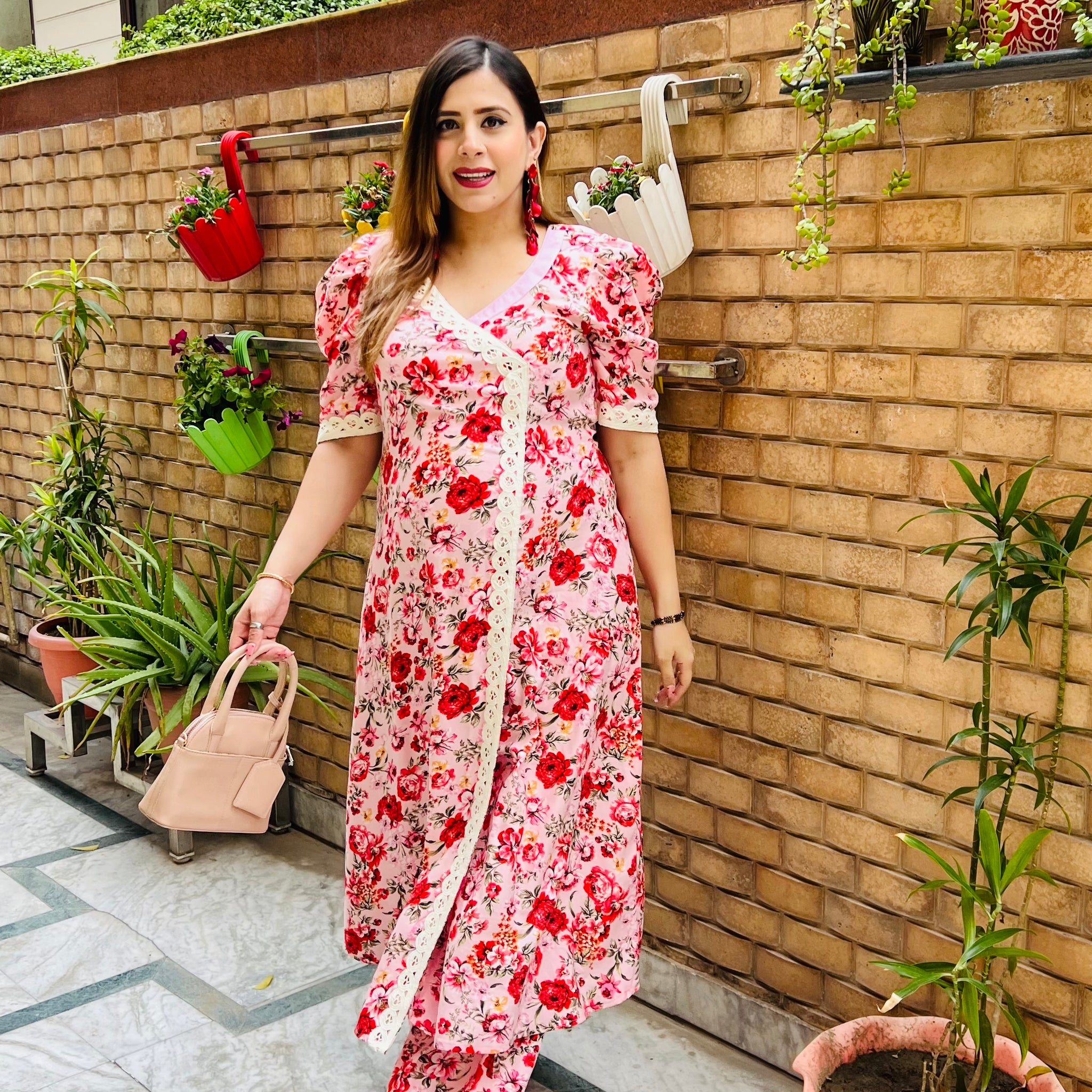 Strawberry Pink Floral Suit