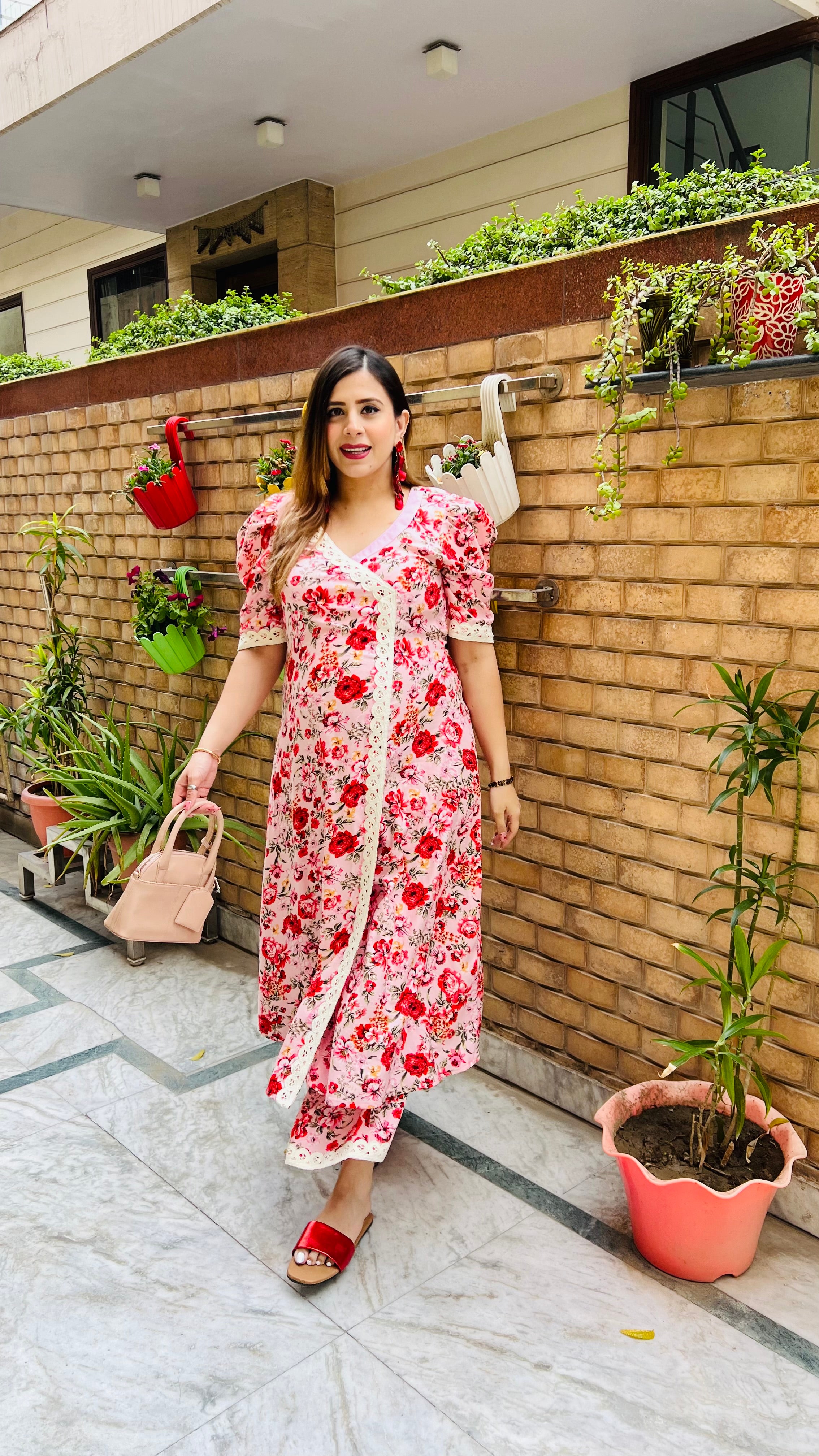 Strawberry Pink Floral Suit
