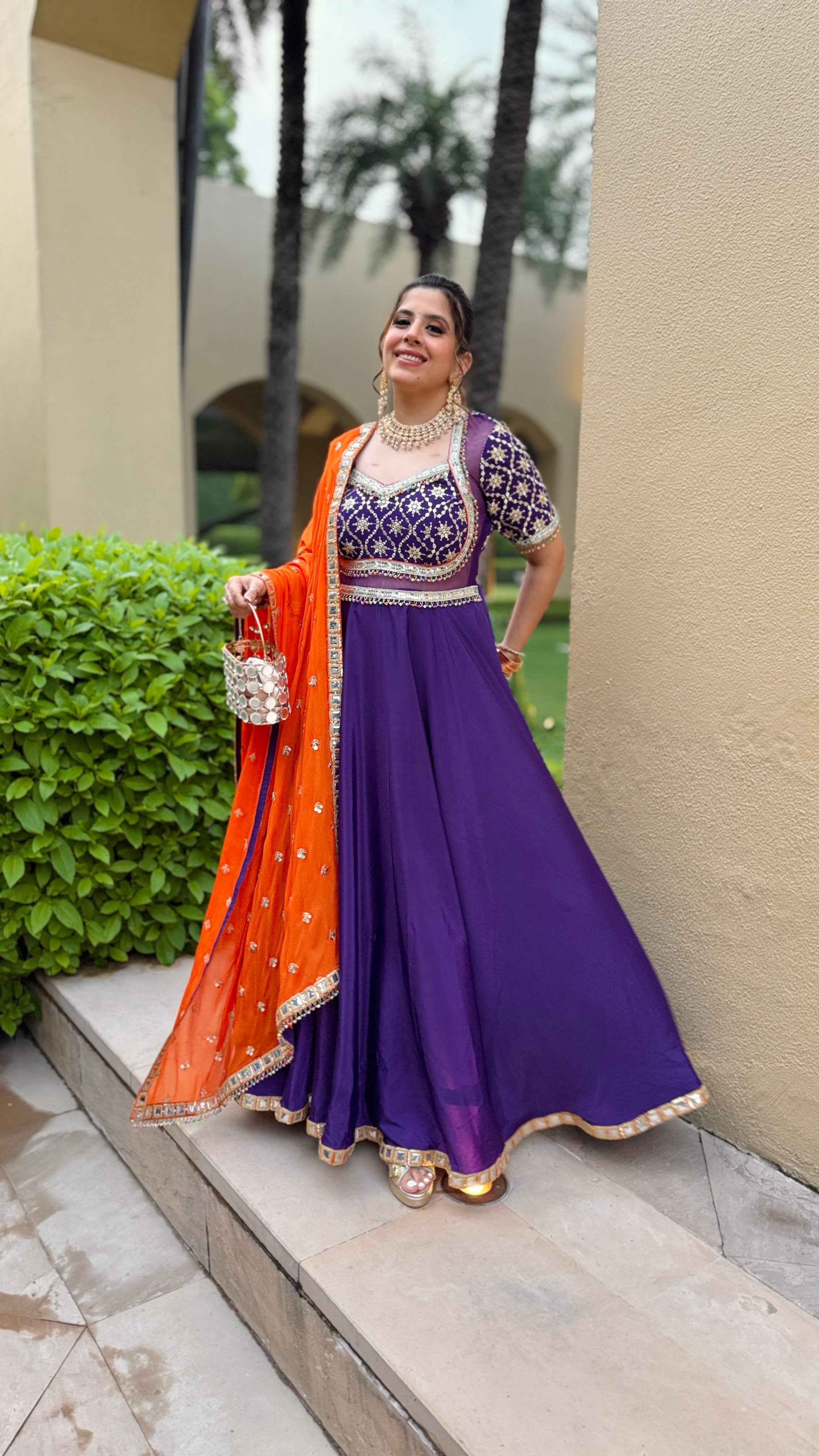 Purple Rust Karvachauth Anarkali