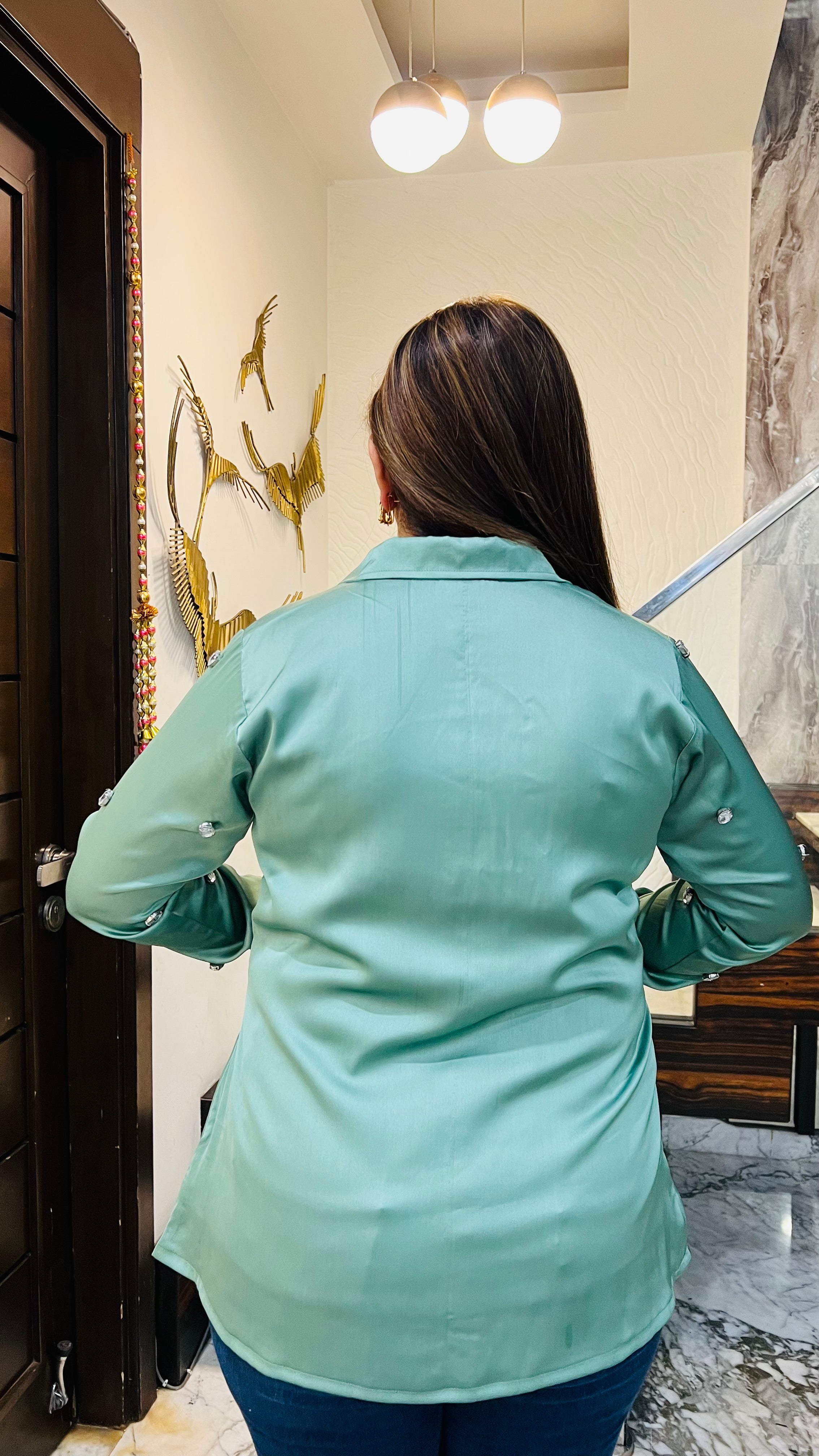 Sage Green Satin Shirt