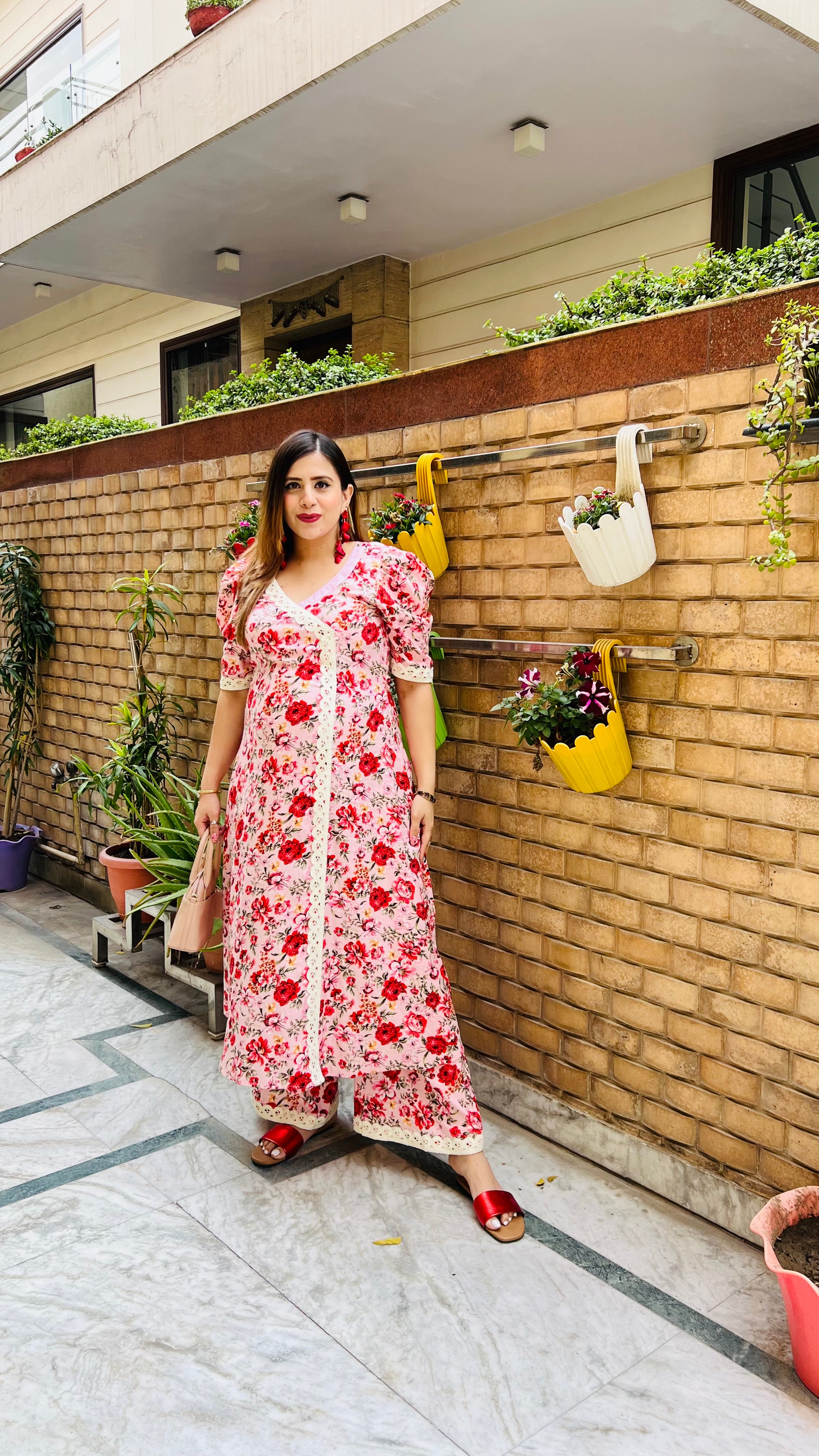 Strawberry Pink Floral Suit