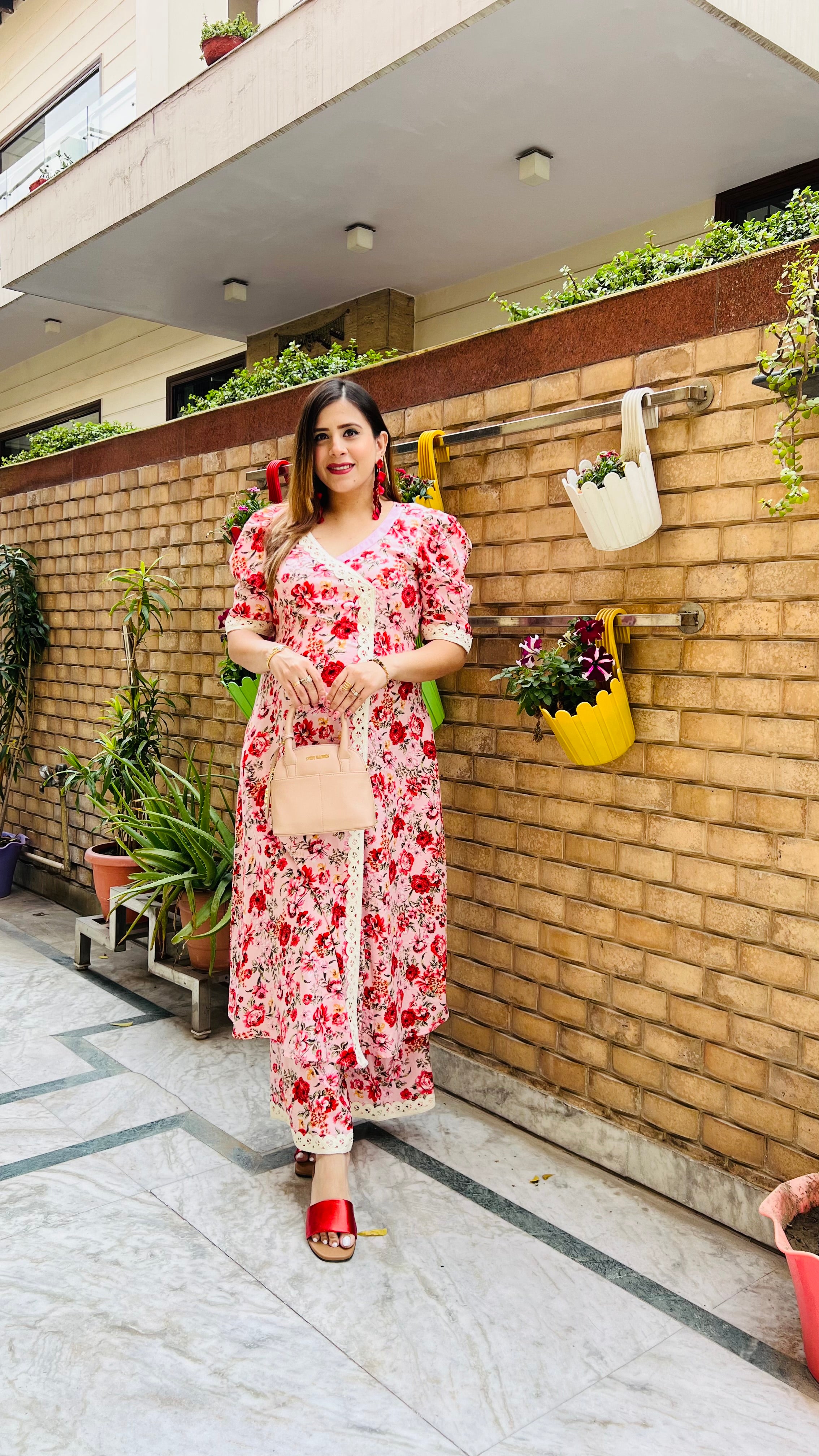 Strawberry Pink Floral Suit