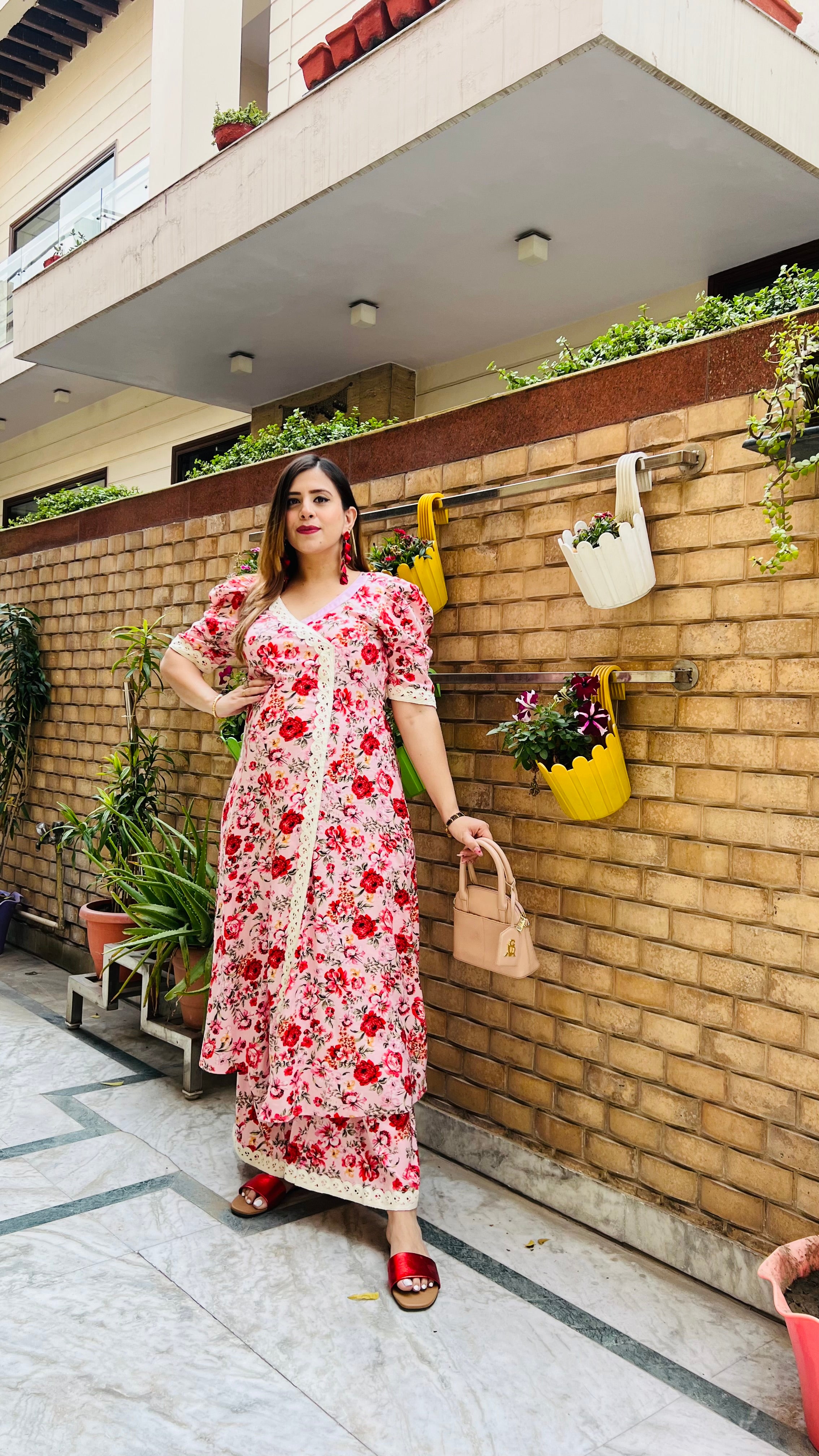 Strawberry Pink Floral Suit