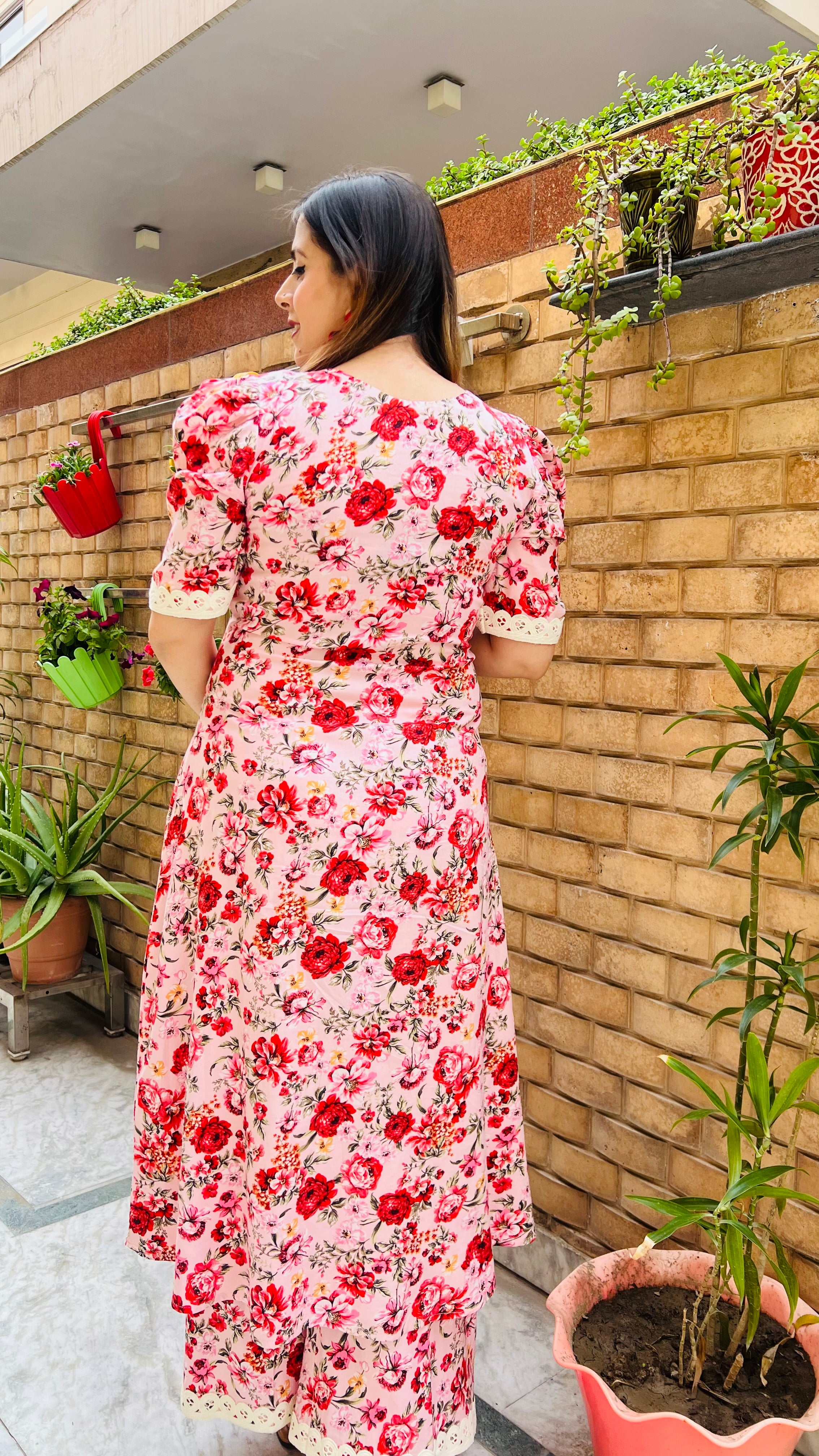 Strawberry Pink Floral Suit