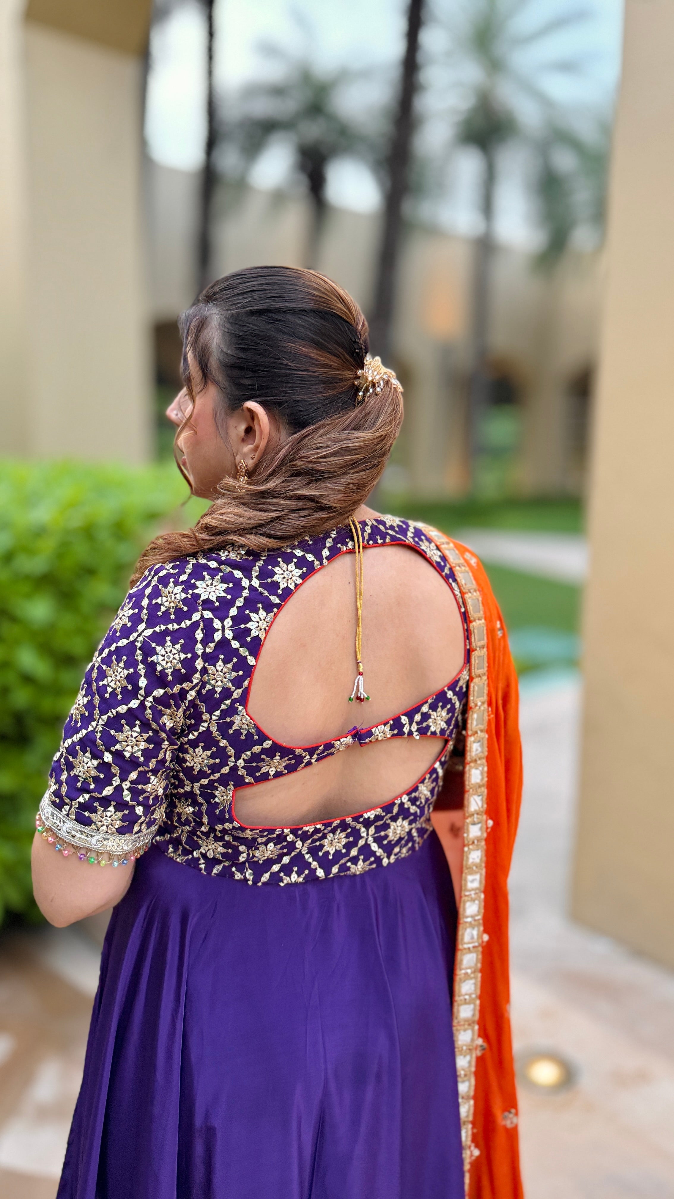 Purple Rust Karvachauth Anarkali