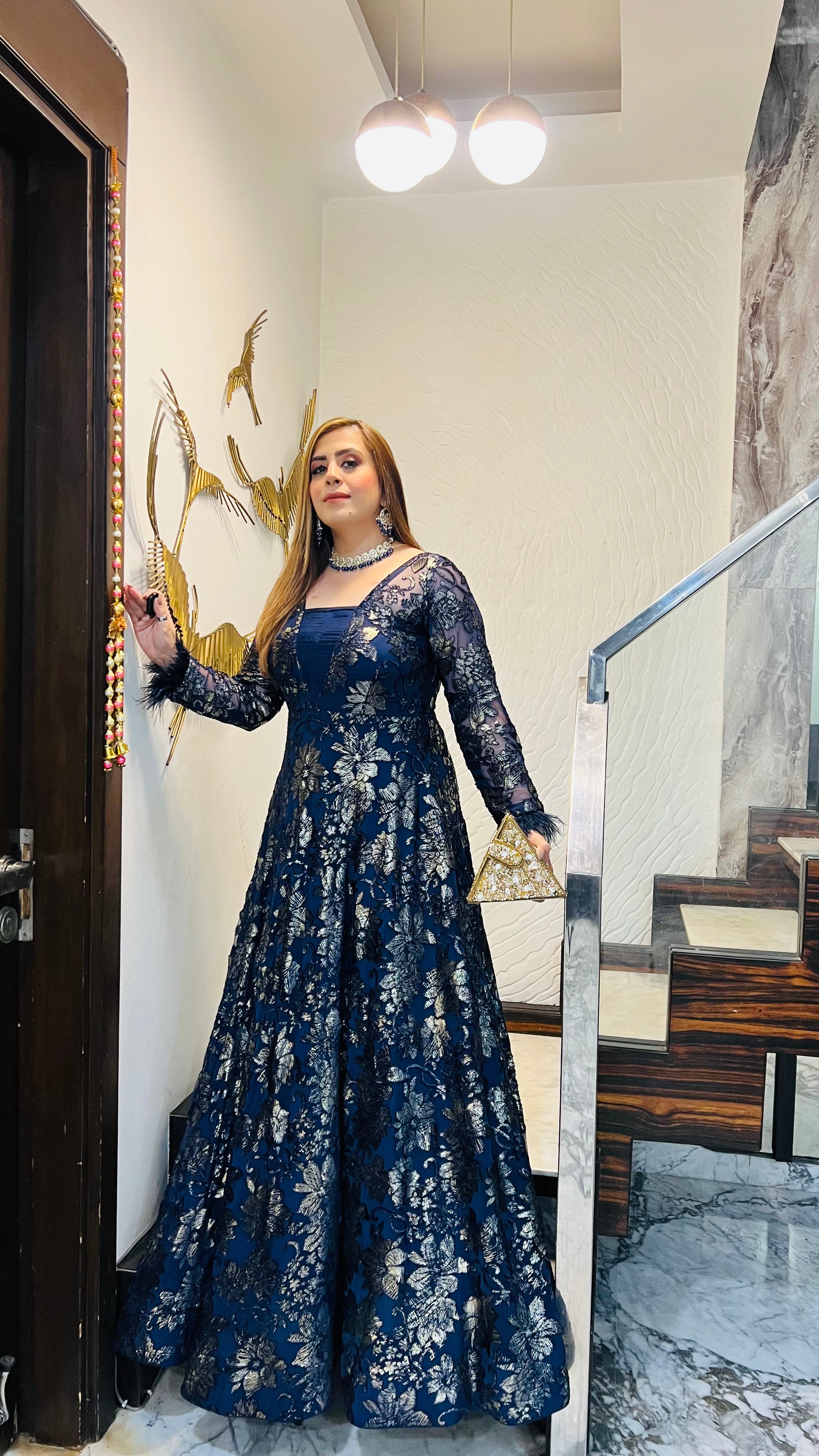 Navy Blue Bougainville Gown