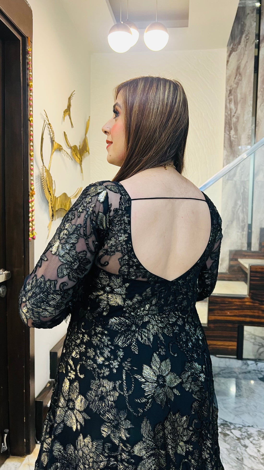 Black Bougainvillea Gown