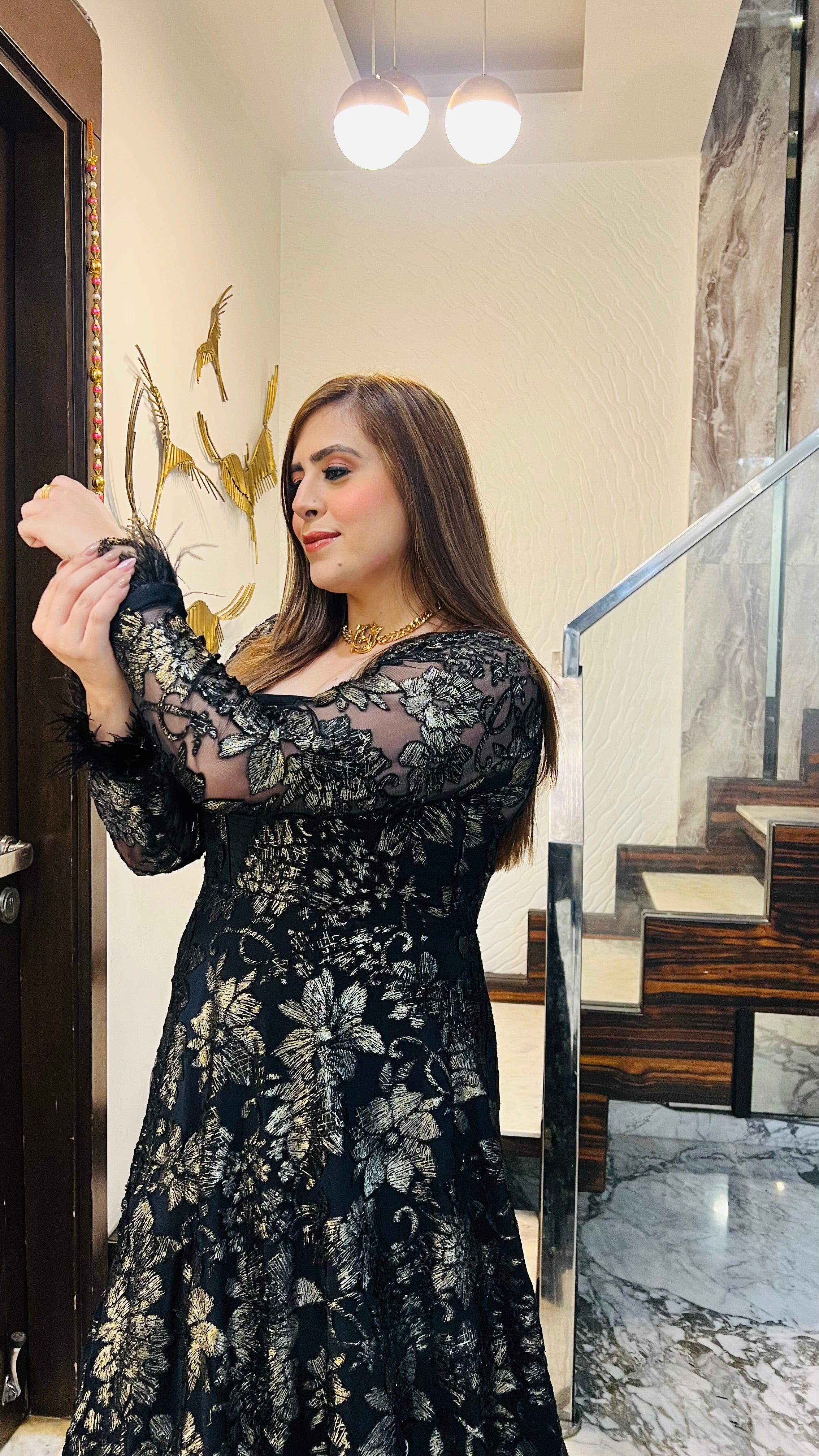 Black Bougainvillea Gown