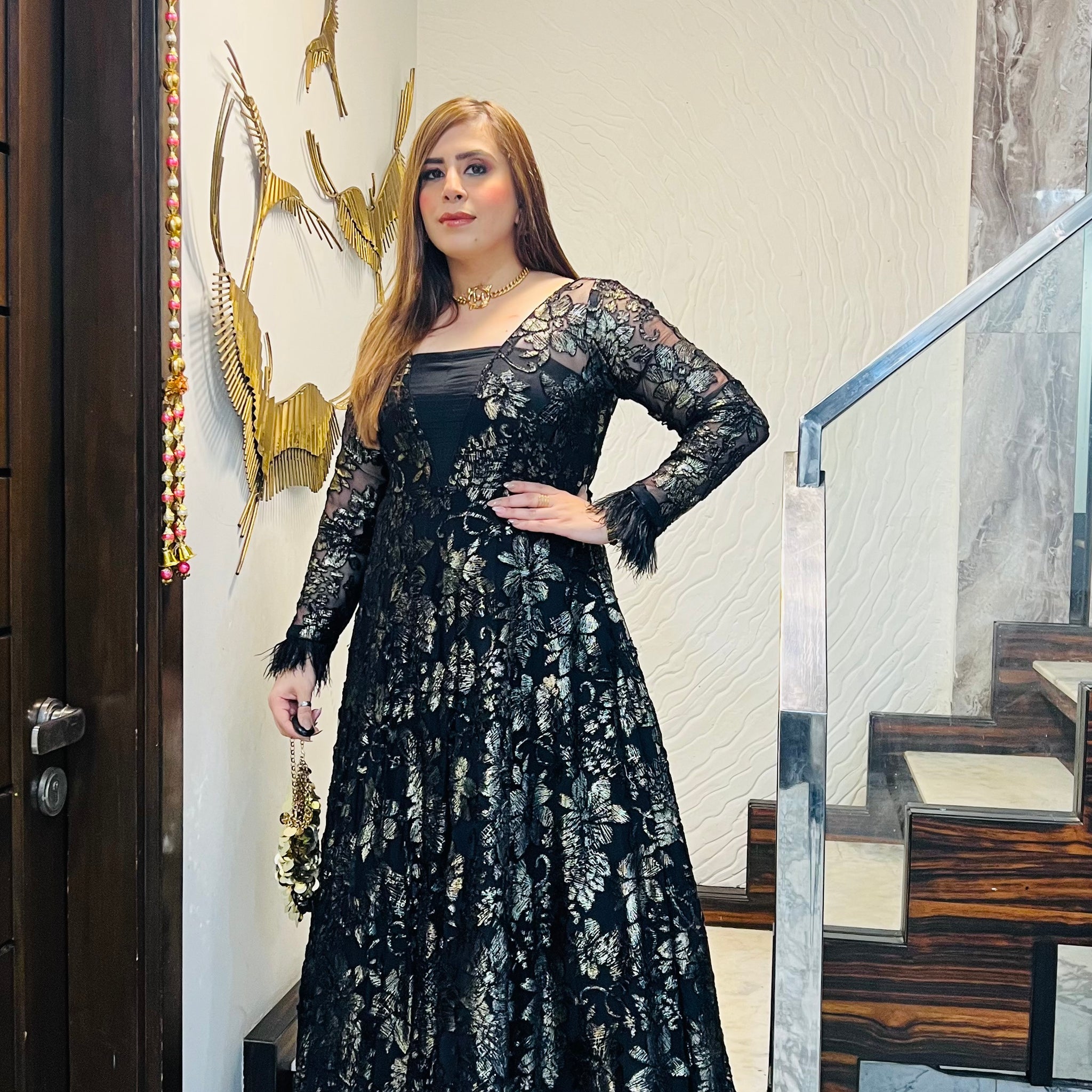 Black Bougainvillea Gown