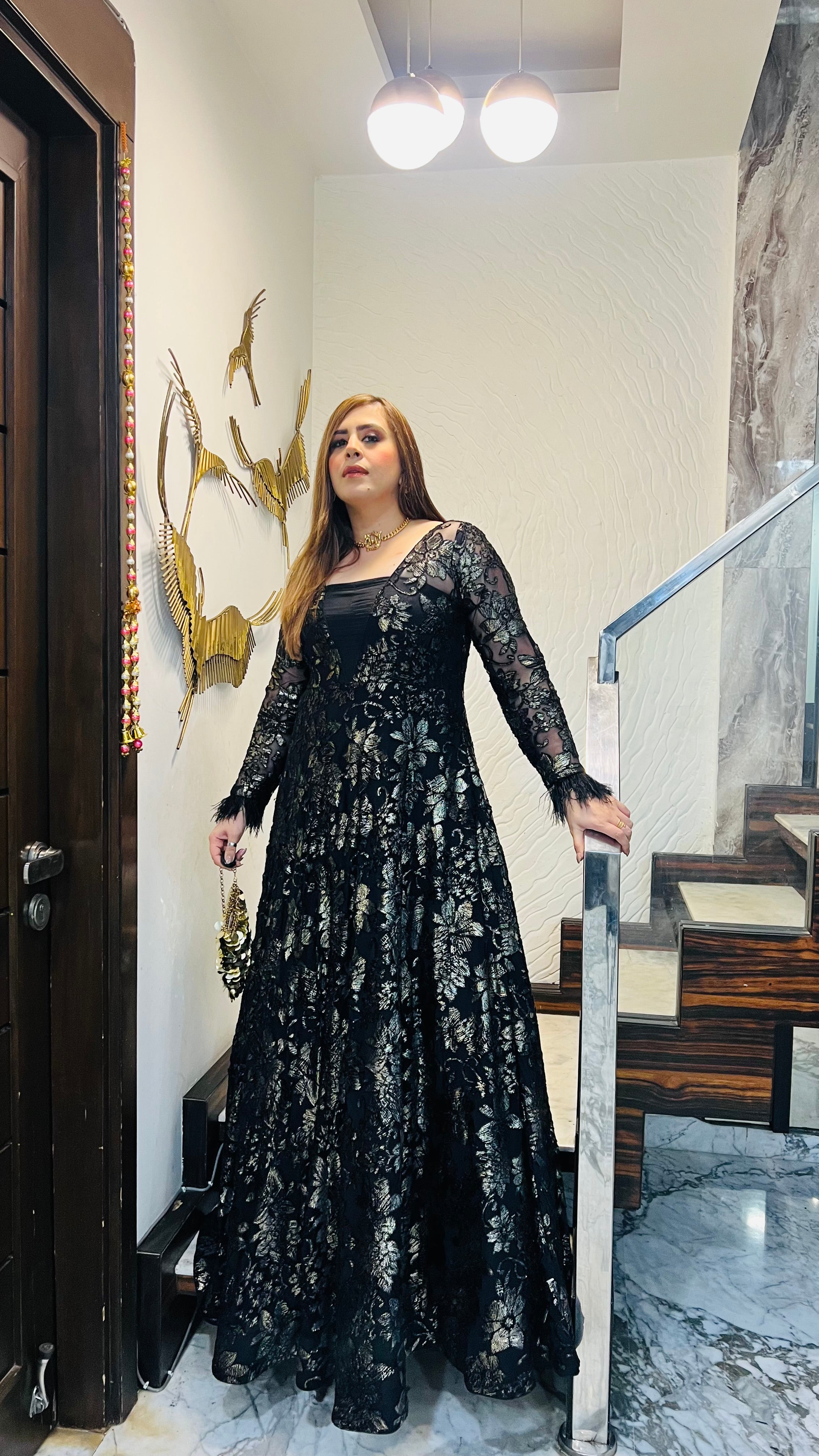 Black Bougainvillea Gown