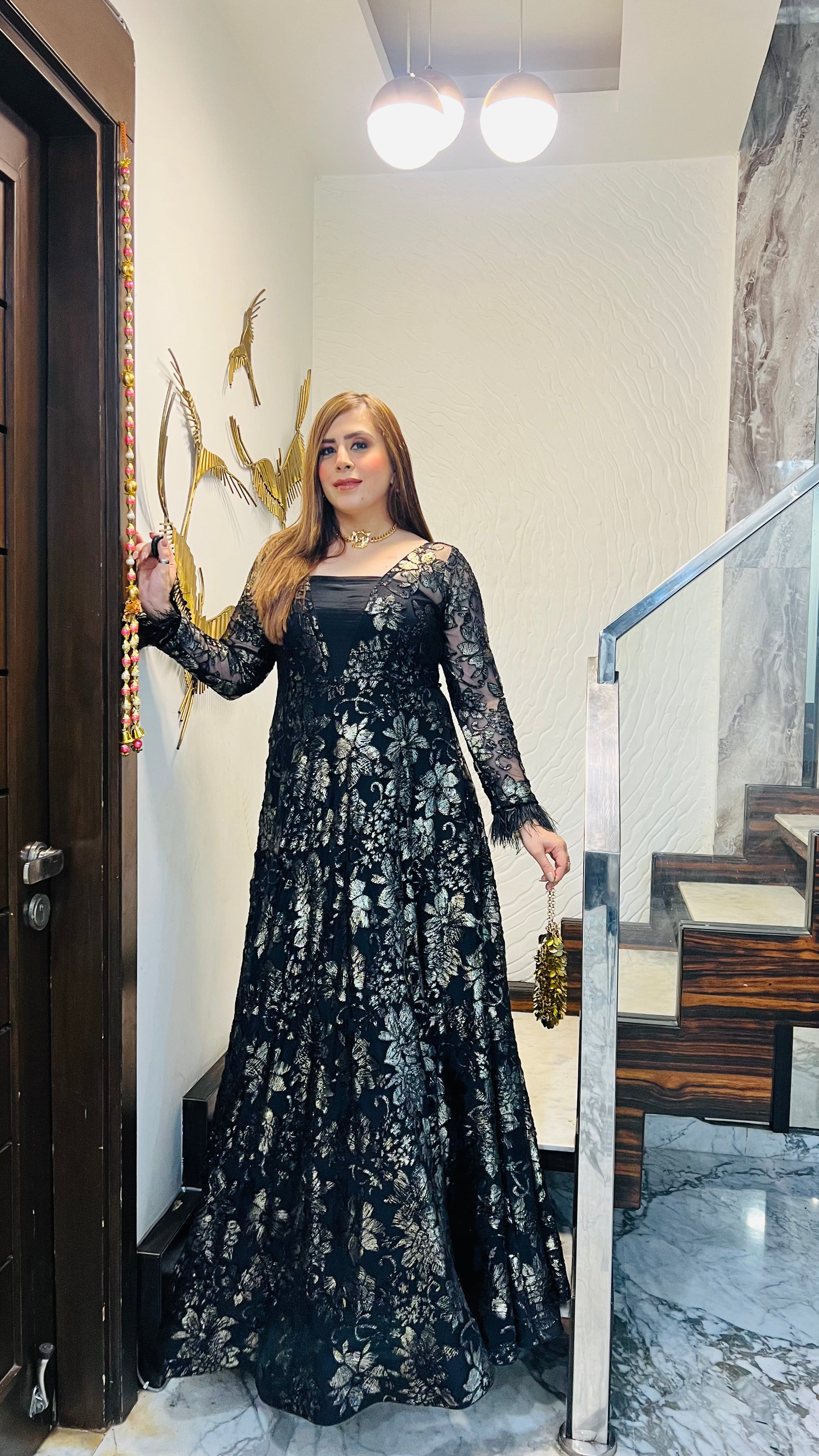 Black Bougainvillea Gown