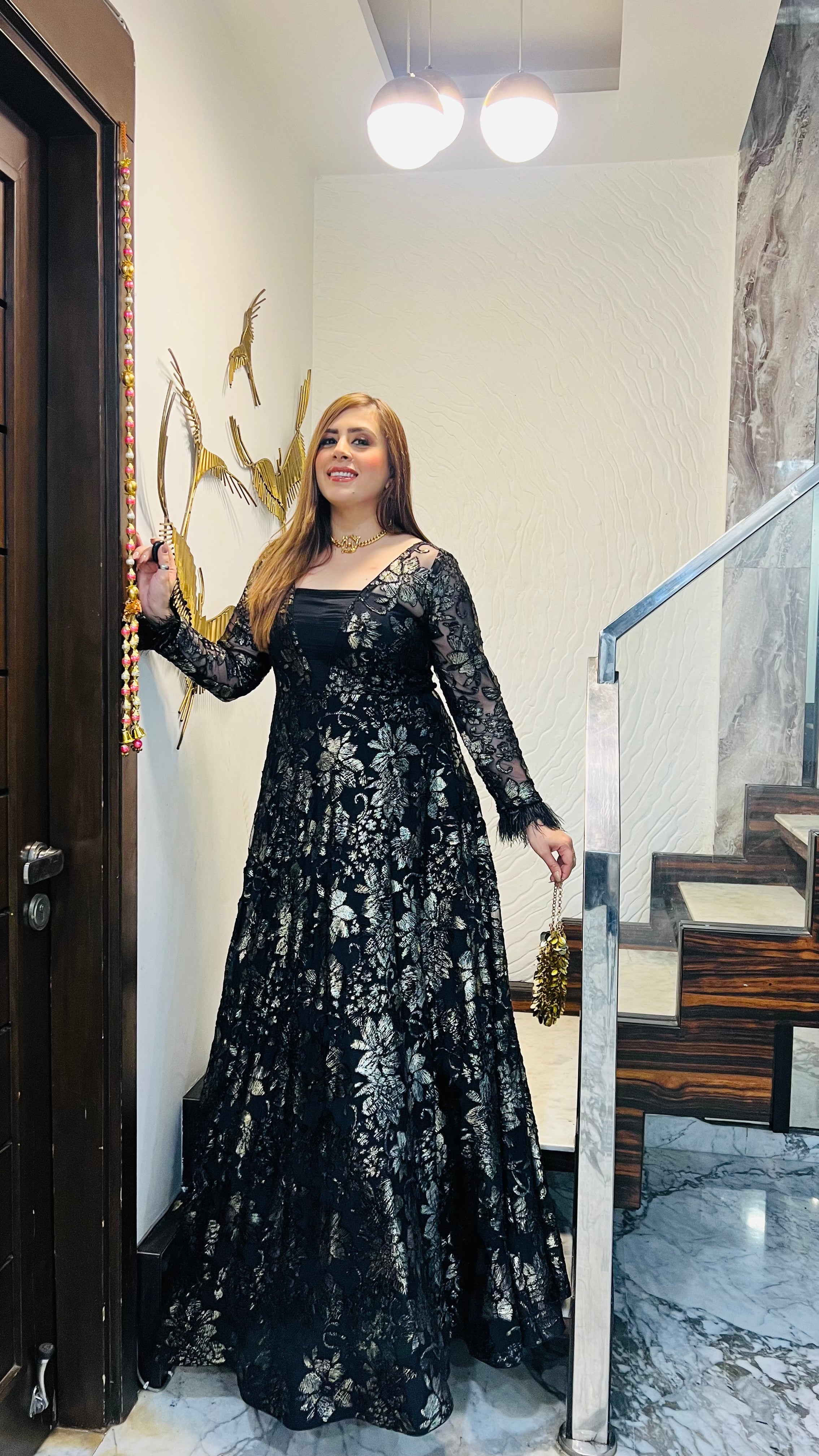 Black Bougainvillea Gown