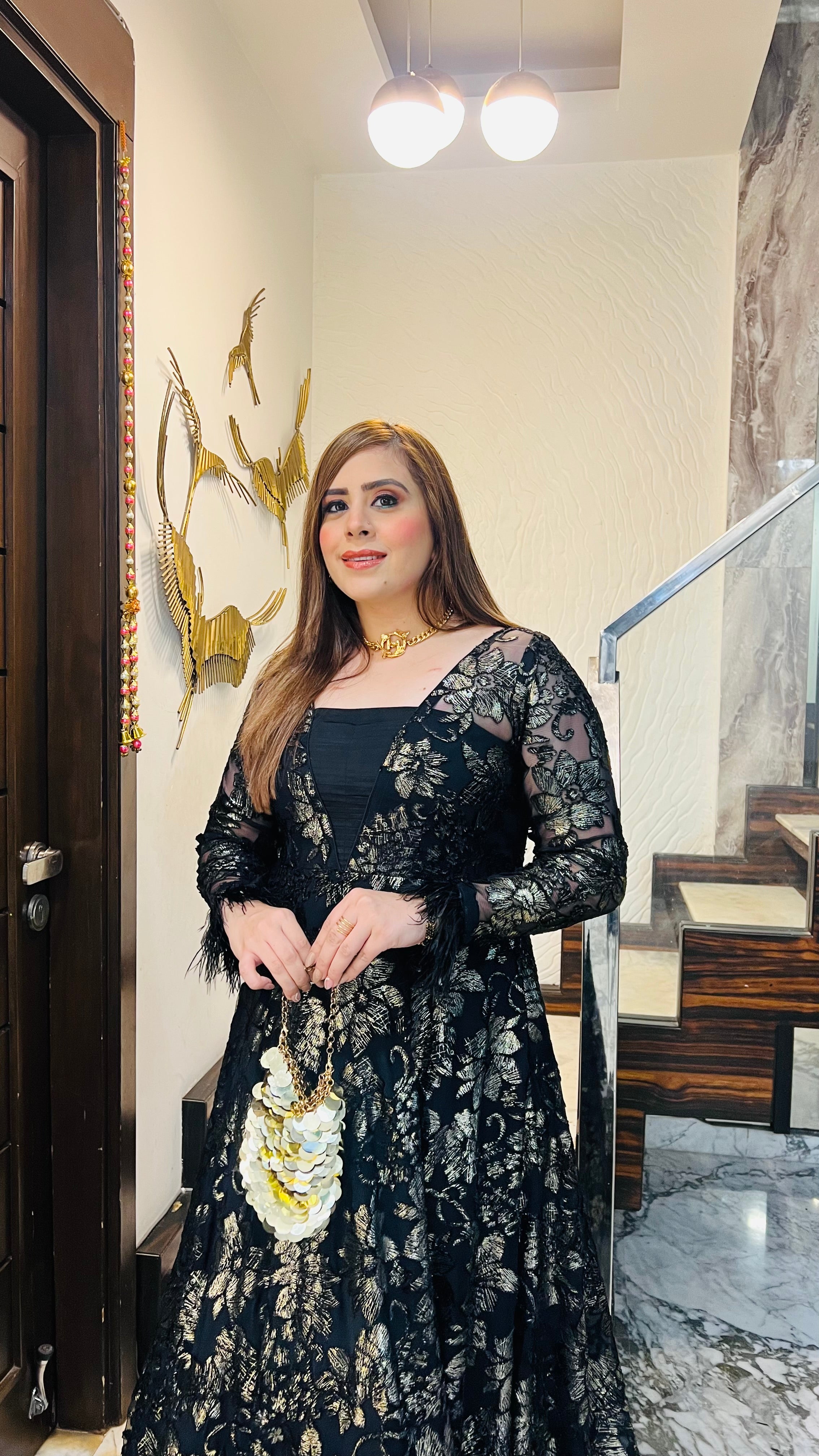 Black Bougainvillea Gown