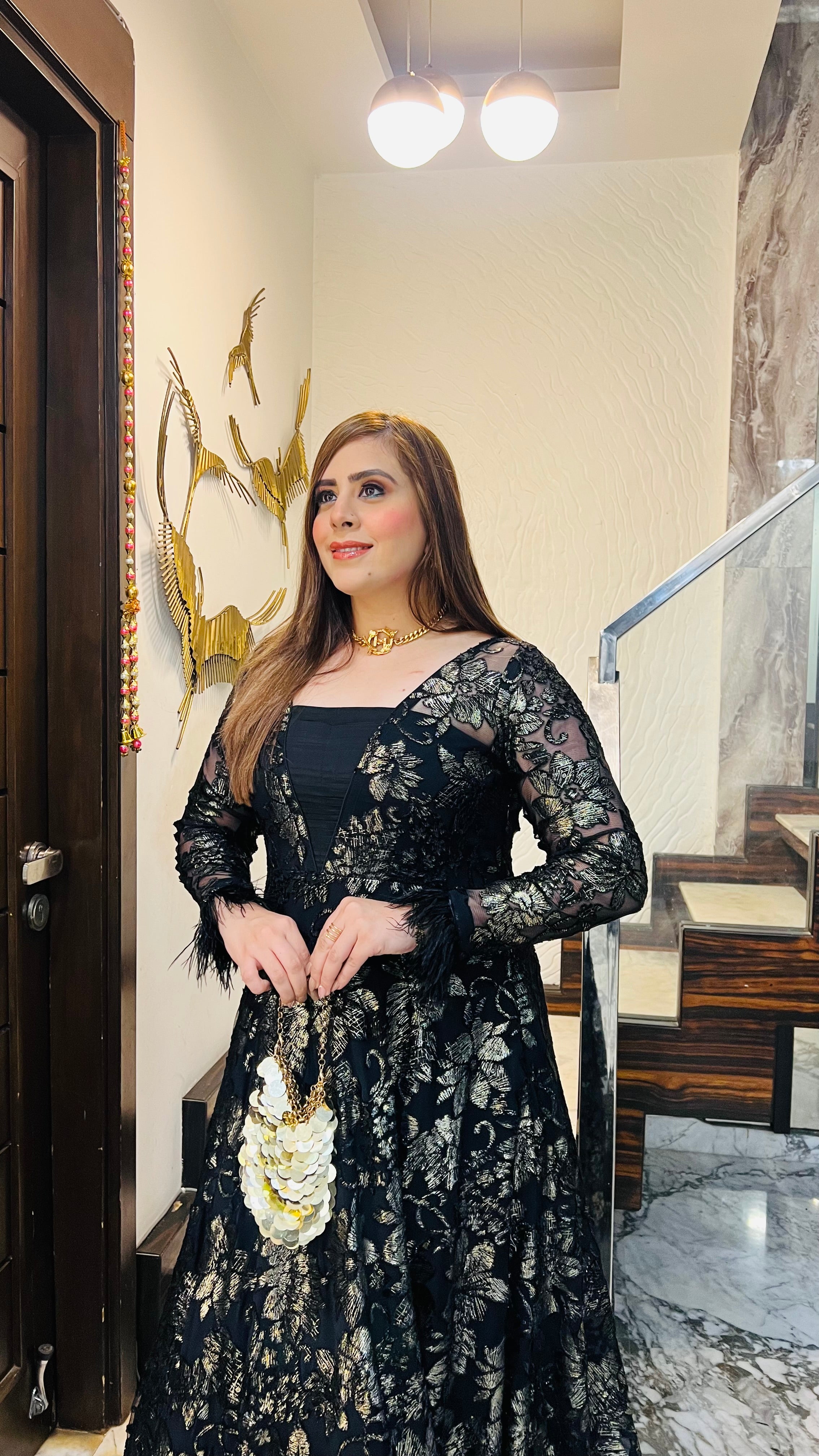 Black Bougainvillea Gown