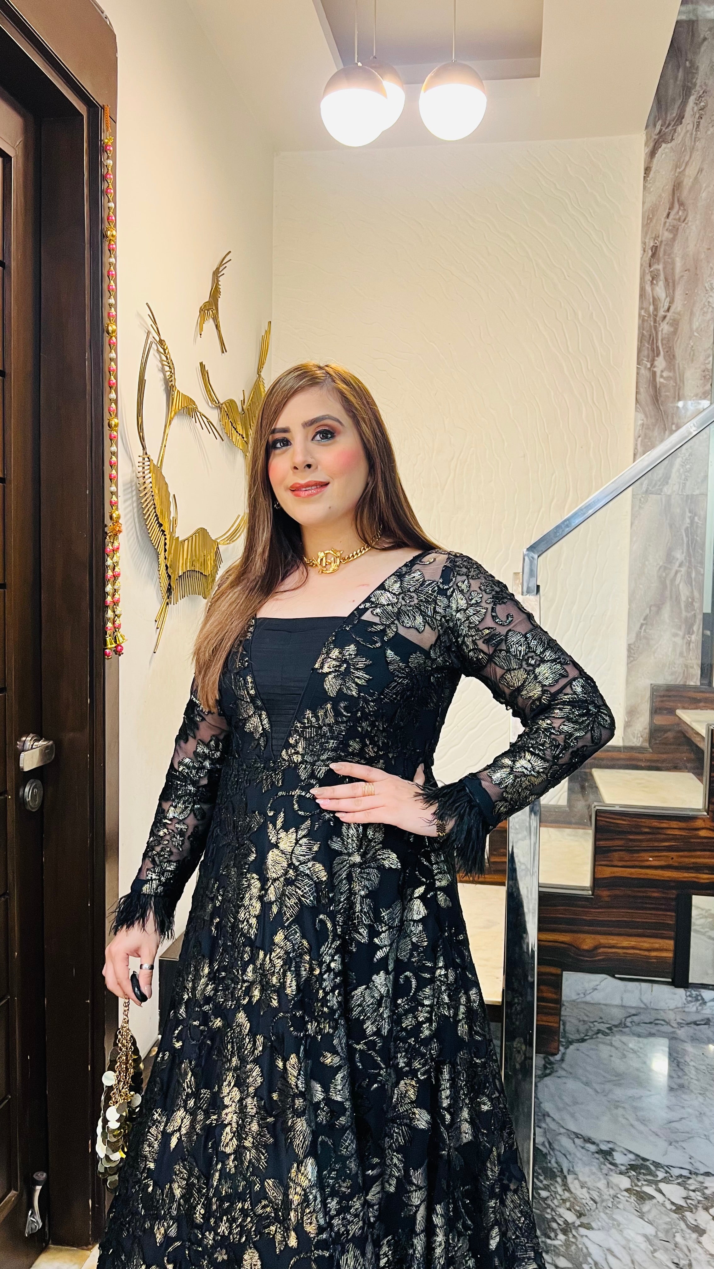 Black Bougainvillea Gown