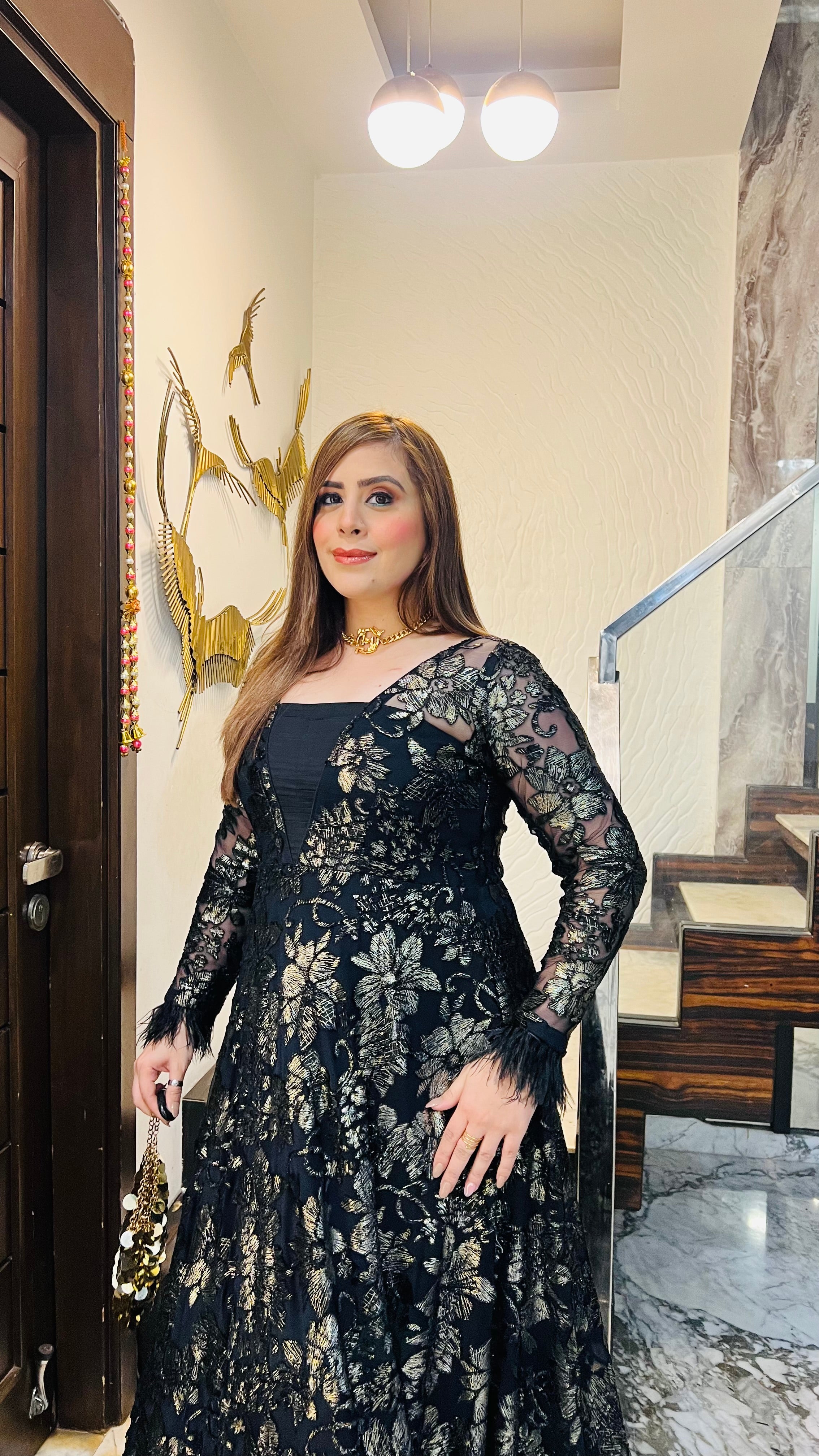 Black Bougainvillea Gown