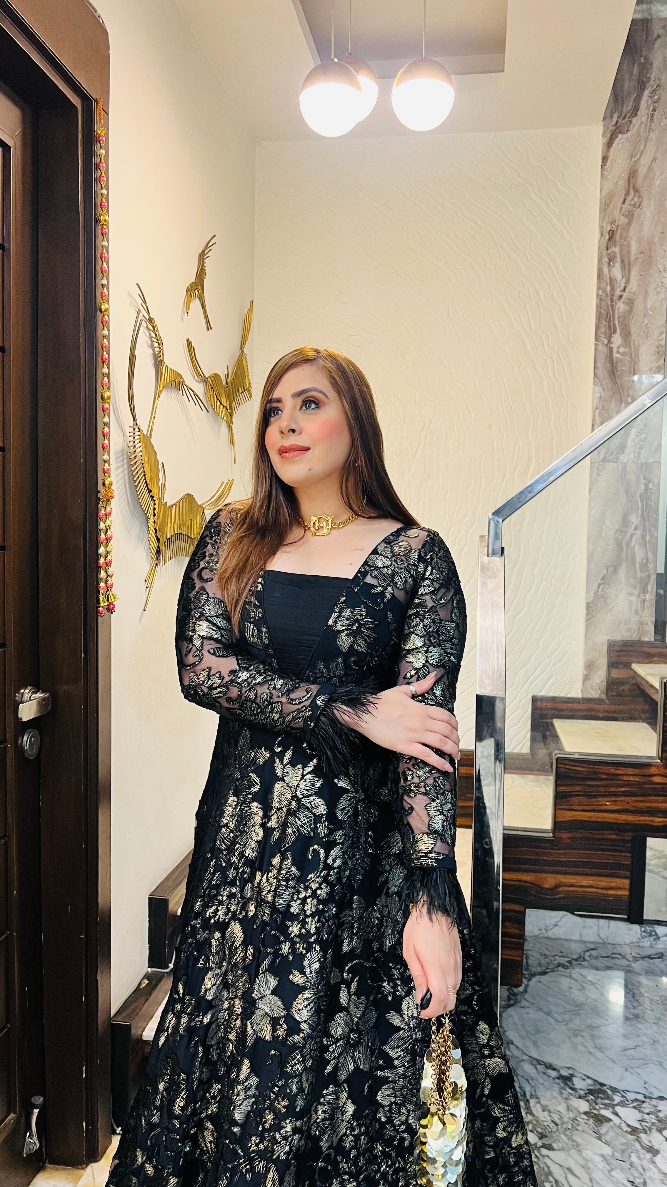 Black Bougainvillea Gown