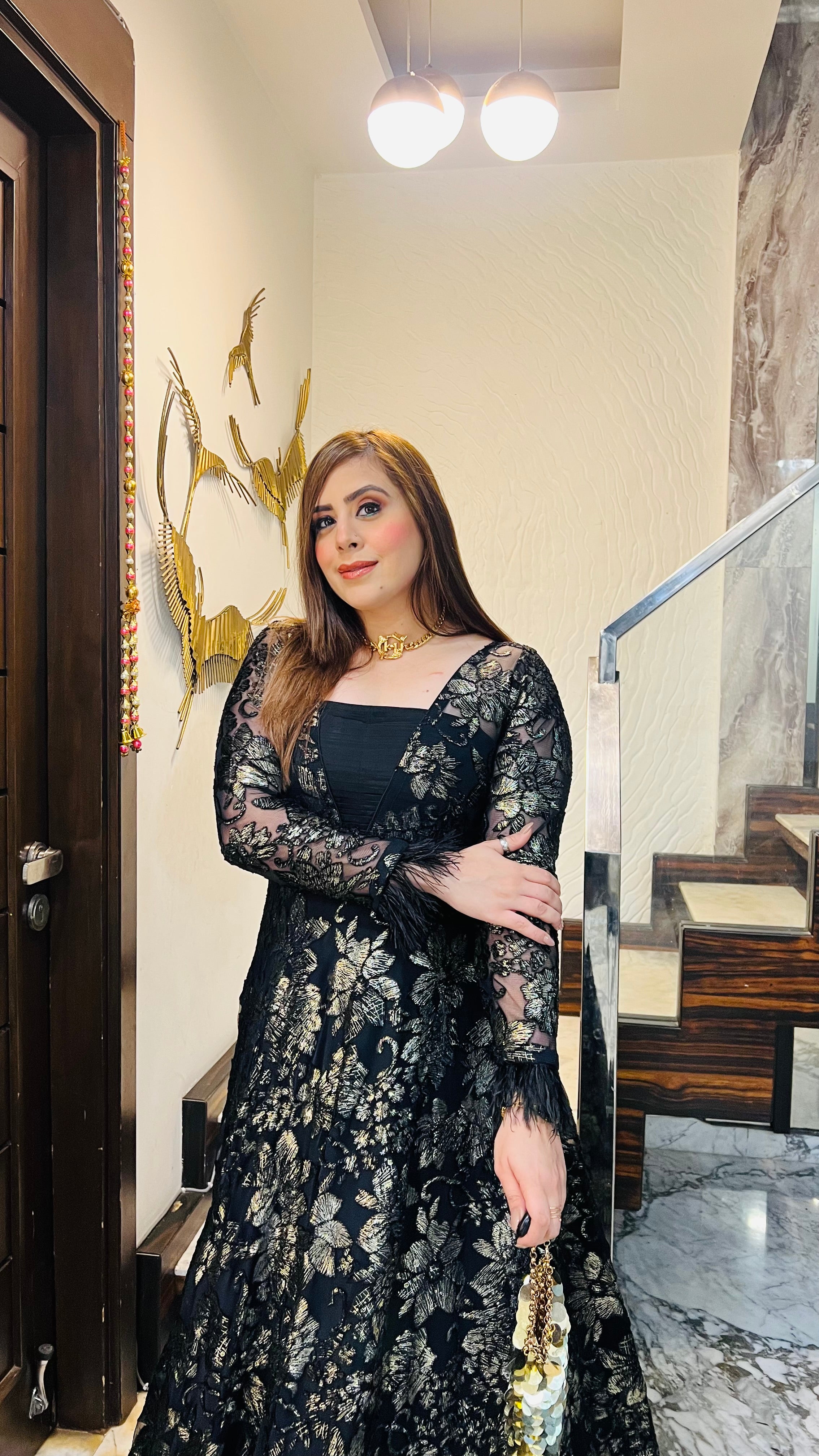 Black Bougainvillea Gown