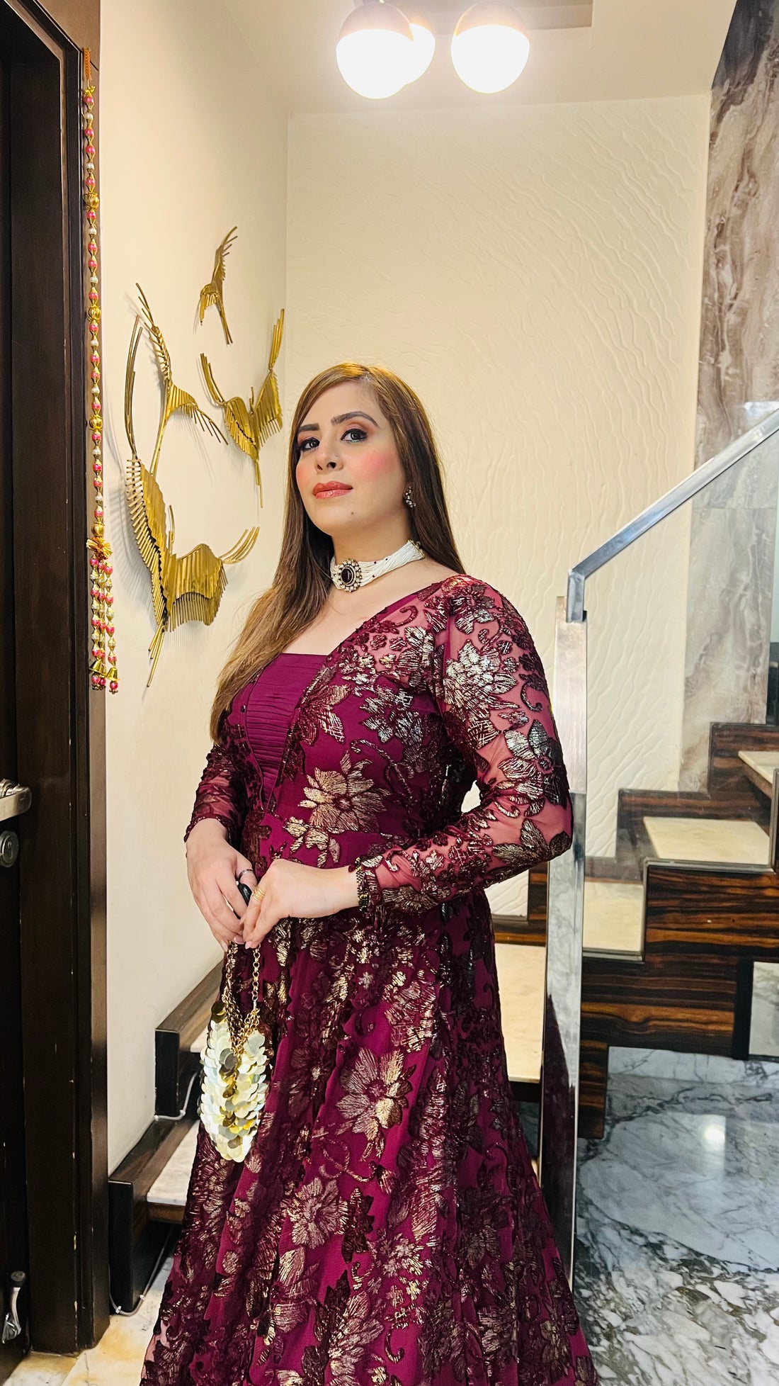 Wine Bougainvillea Gown