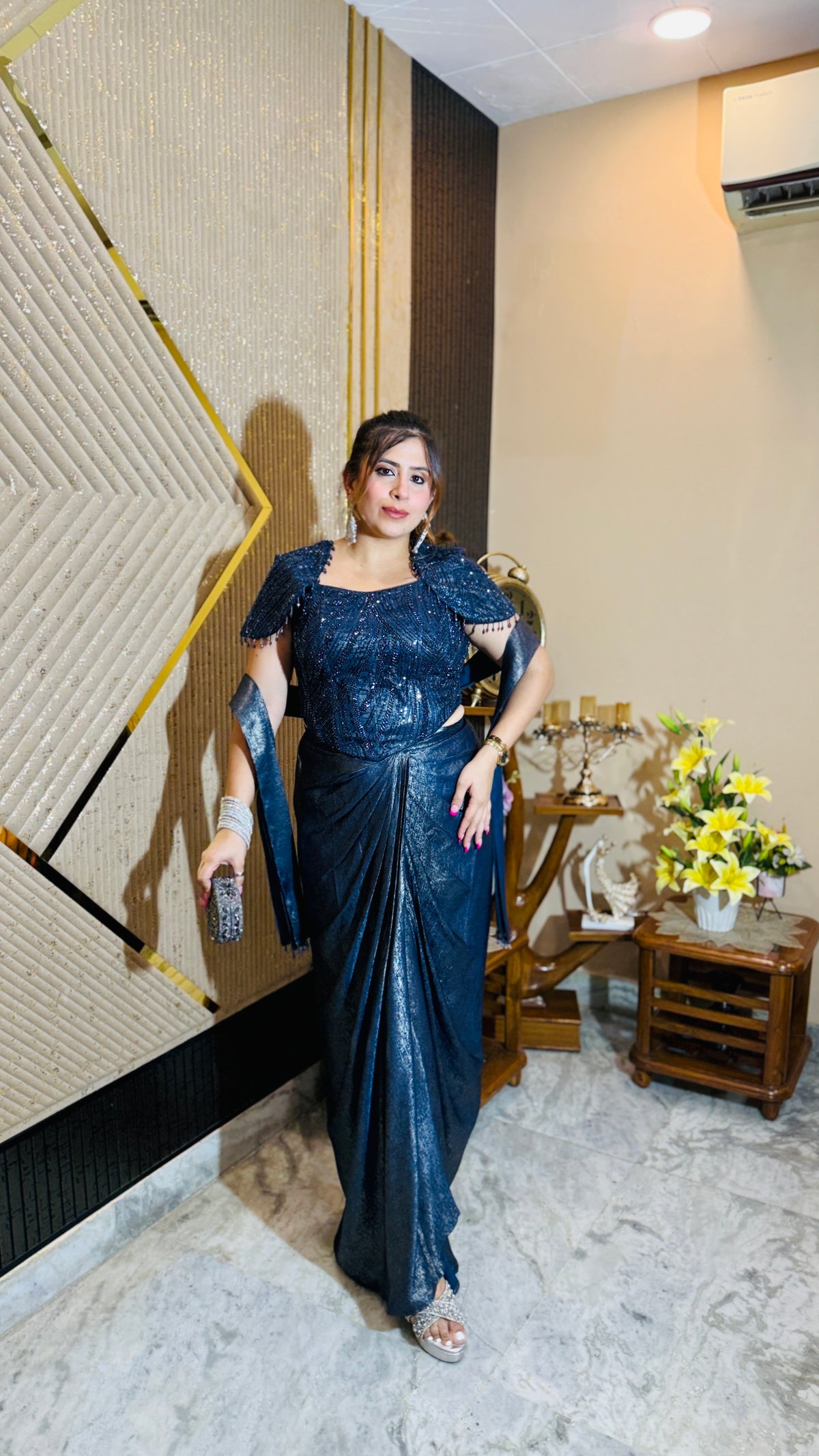 Belvedere Blue Drape Co-Ord