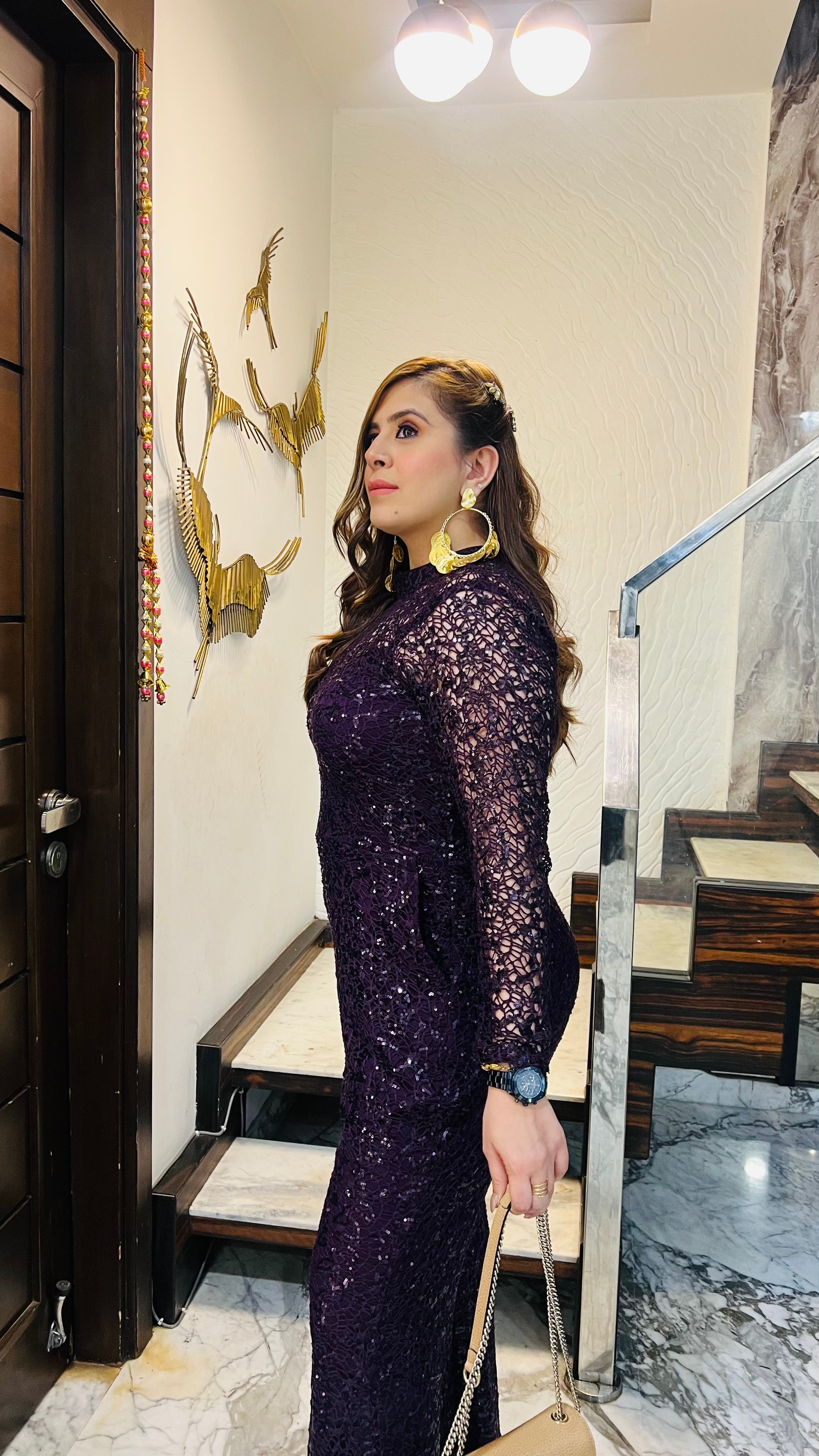 Party in Purple Net Jumpsuit