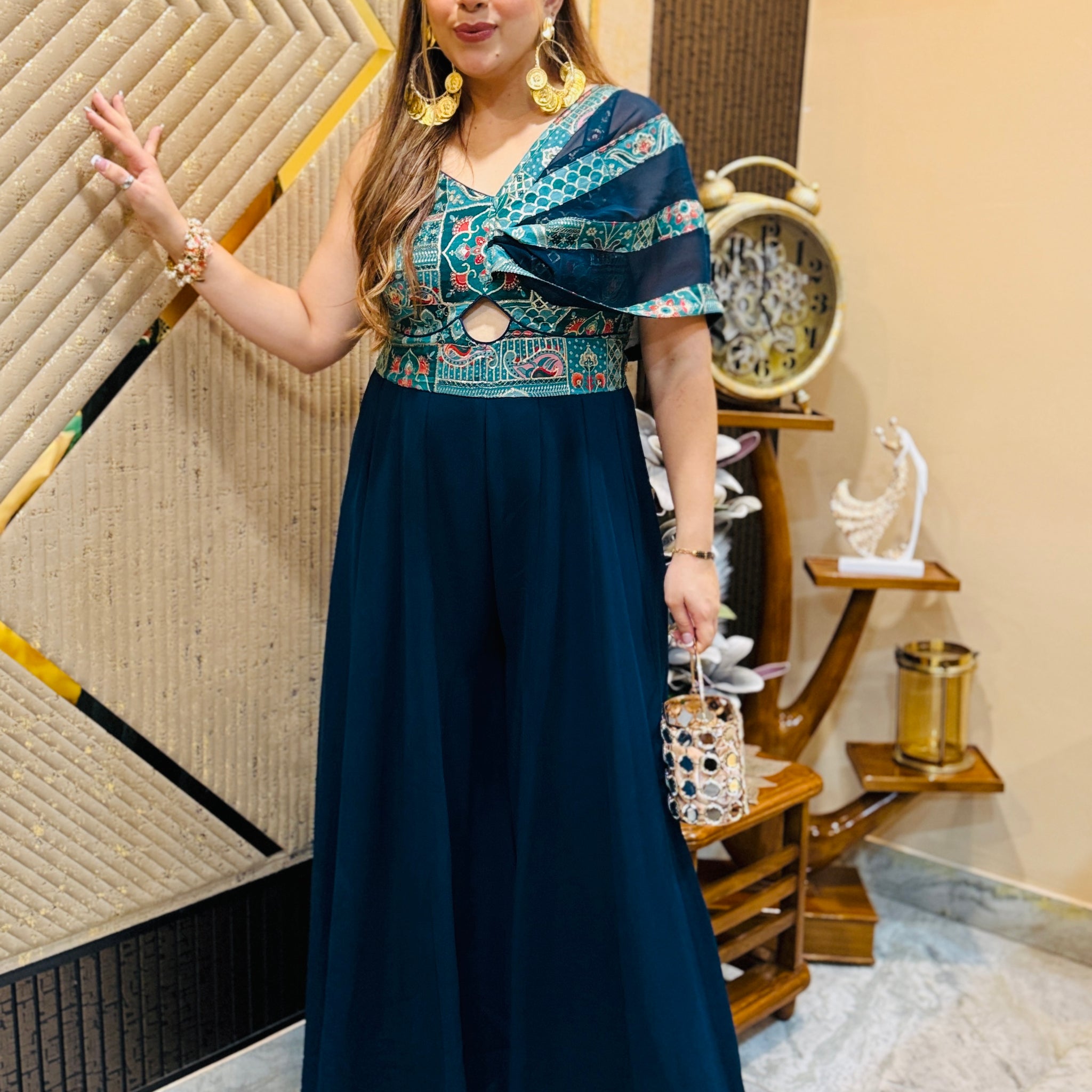 Peacock Diwali Jumpsuit