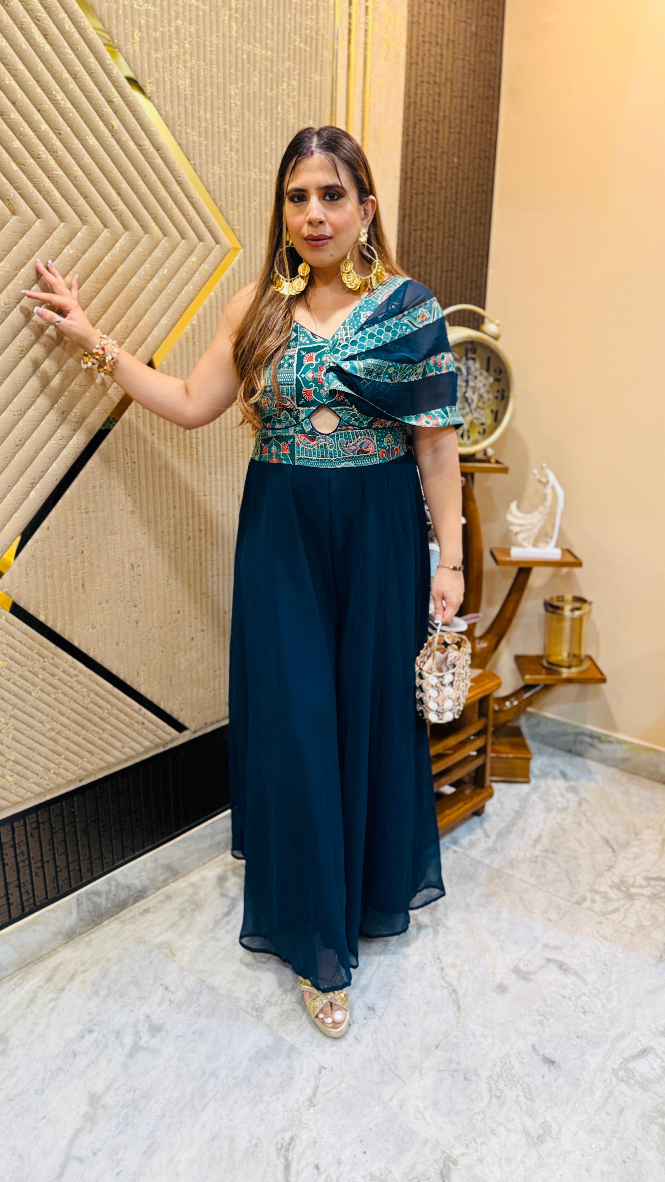 Peacock Diwali Jumpsuit