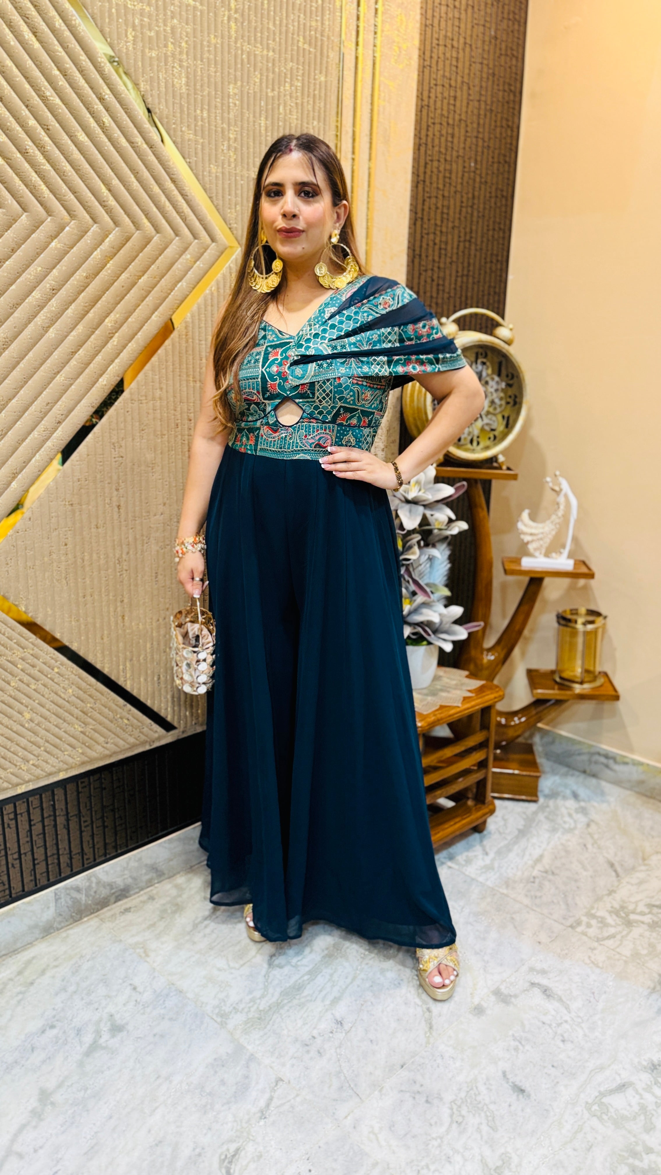 Peacock Diwali Jumpsuit
