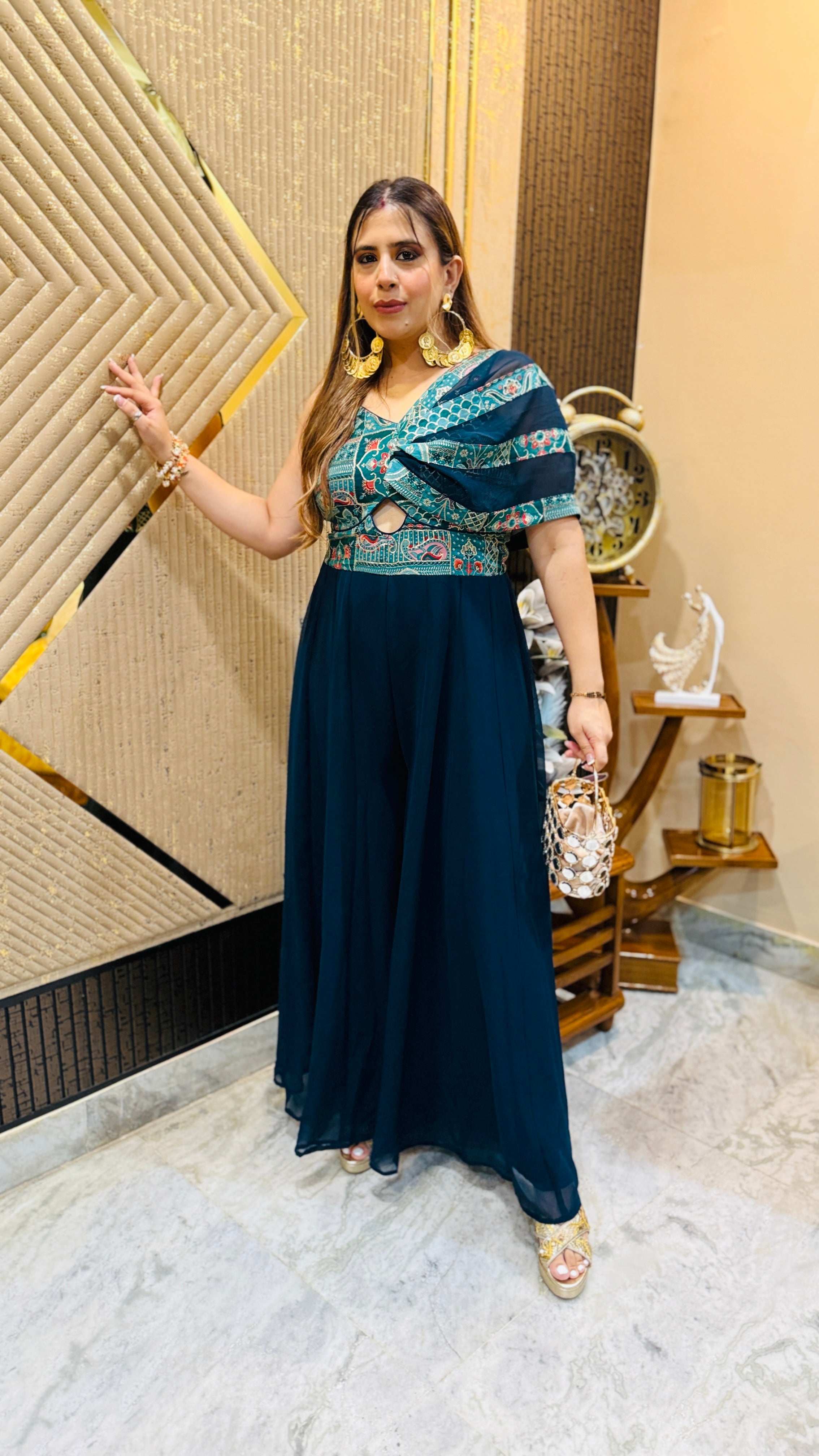 Peacock Diwali Jumpsuit