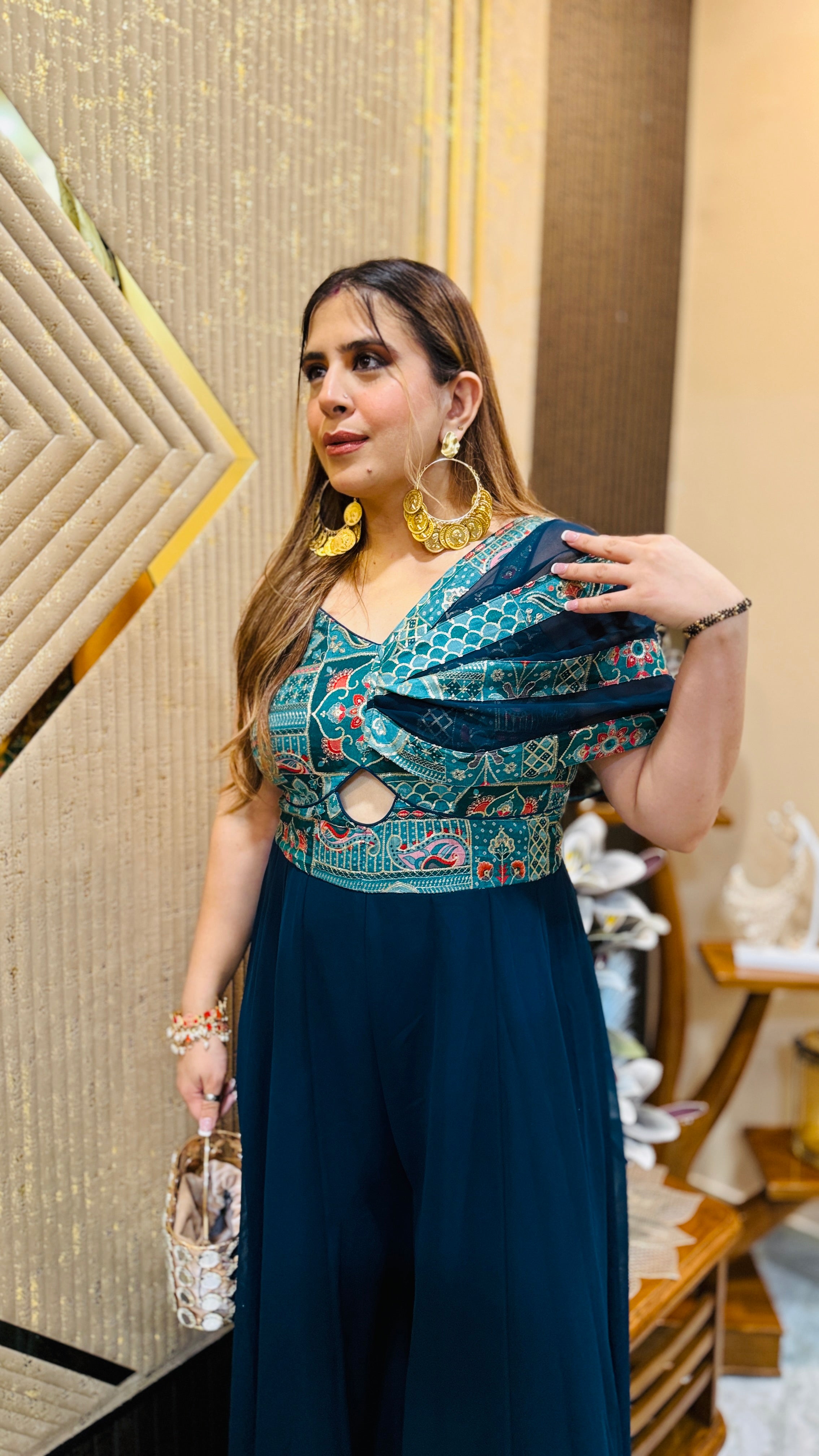 Peacock Diwali Jumpsuit