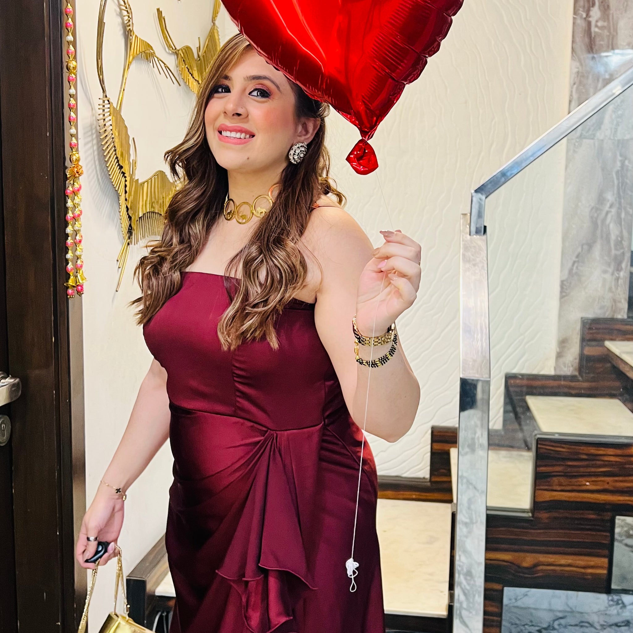 Maroon Italian Satin Drape