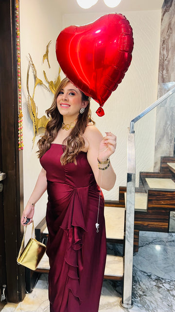 Maroon Italian Satin Drape