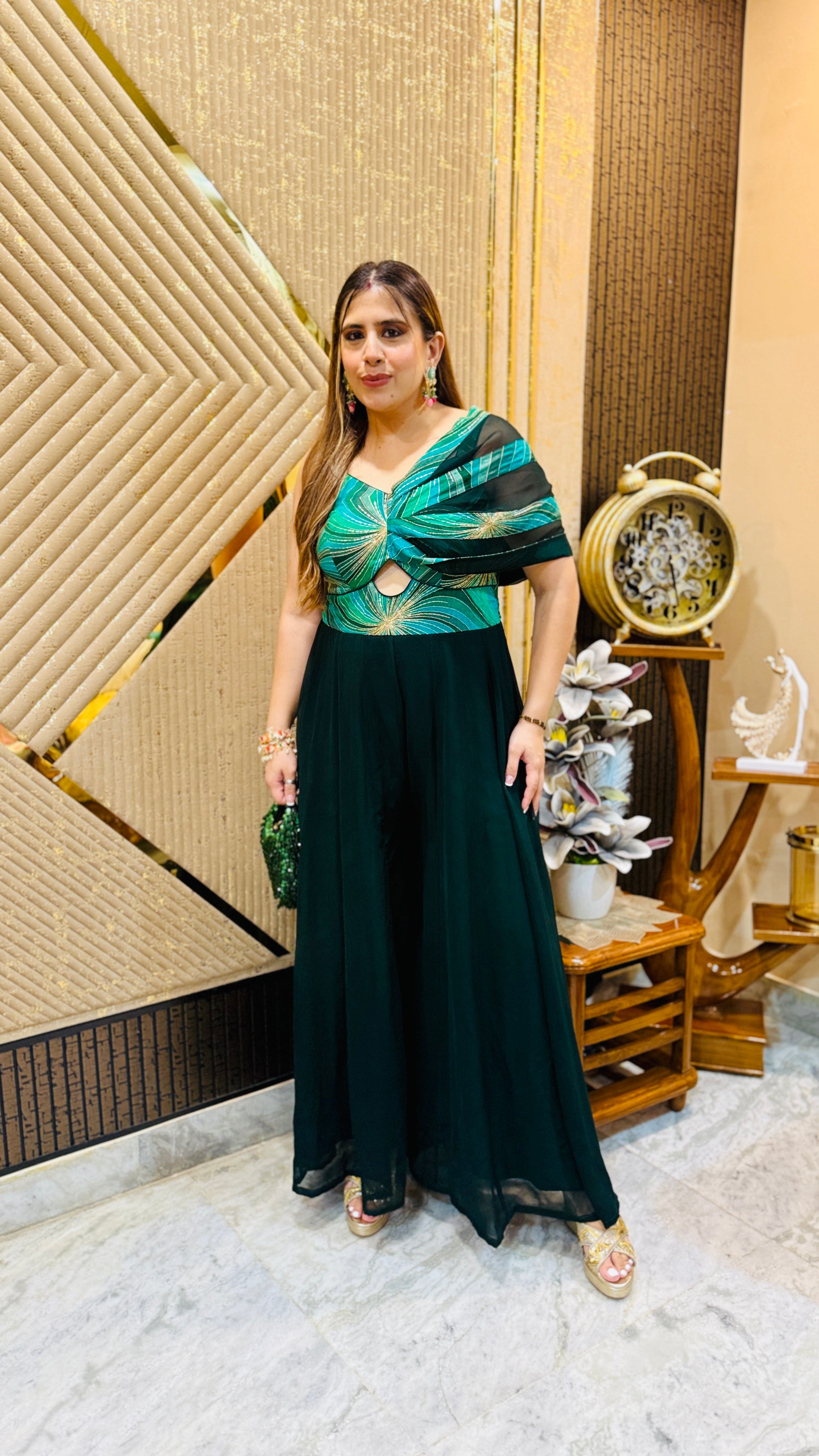 Forest Green Diwali Jumpsuit