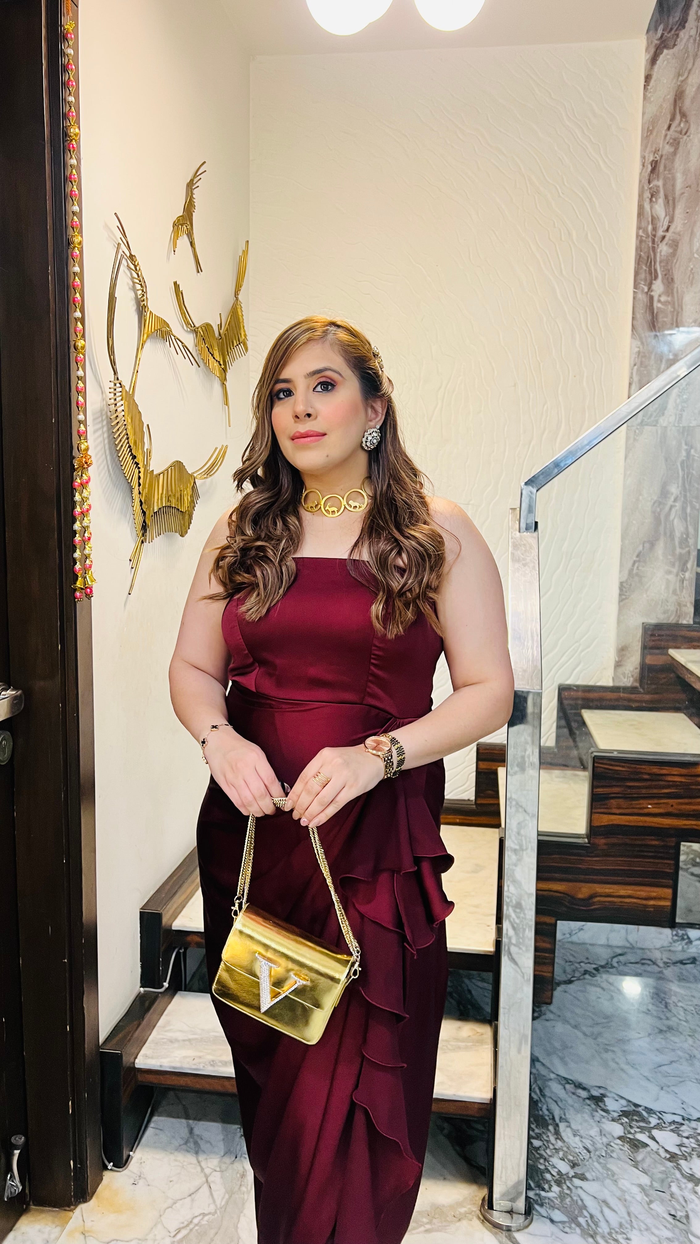 Maroon Italian Satin Drape