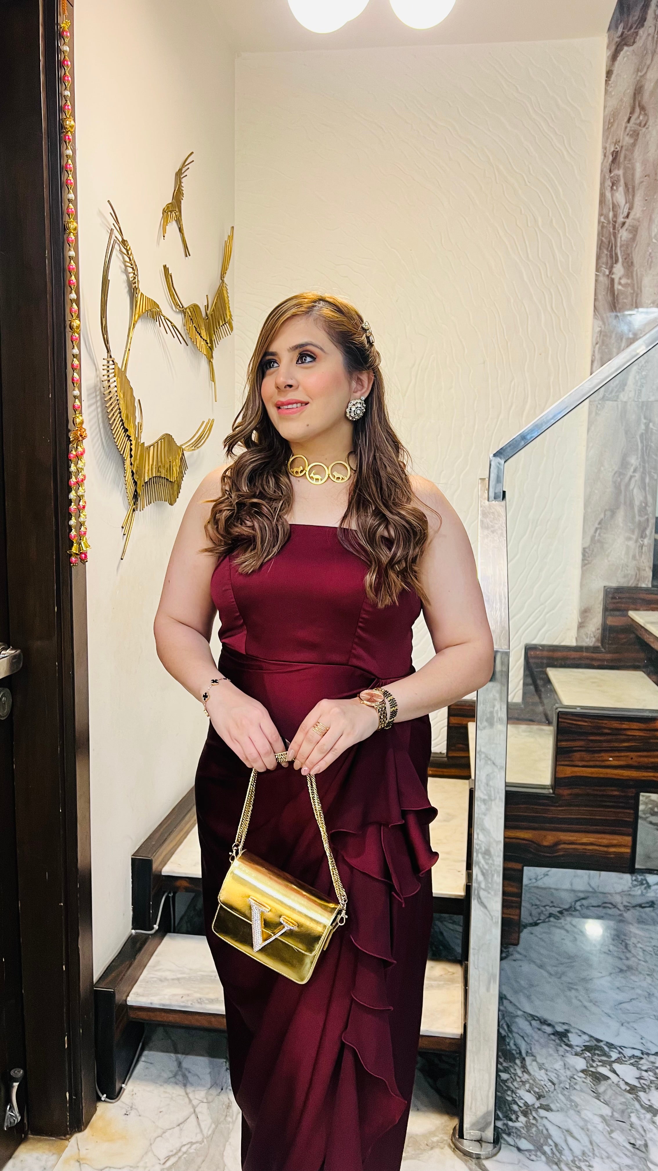 Maroon Italian Satin Drape