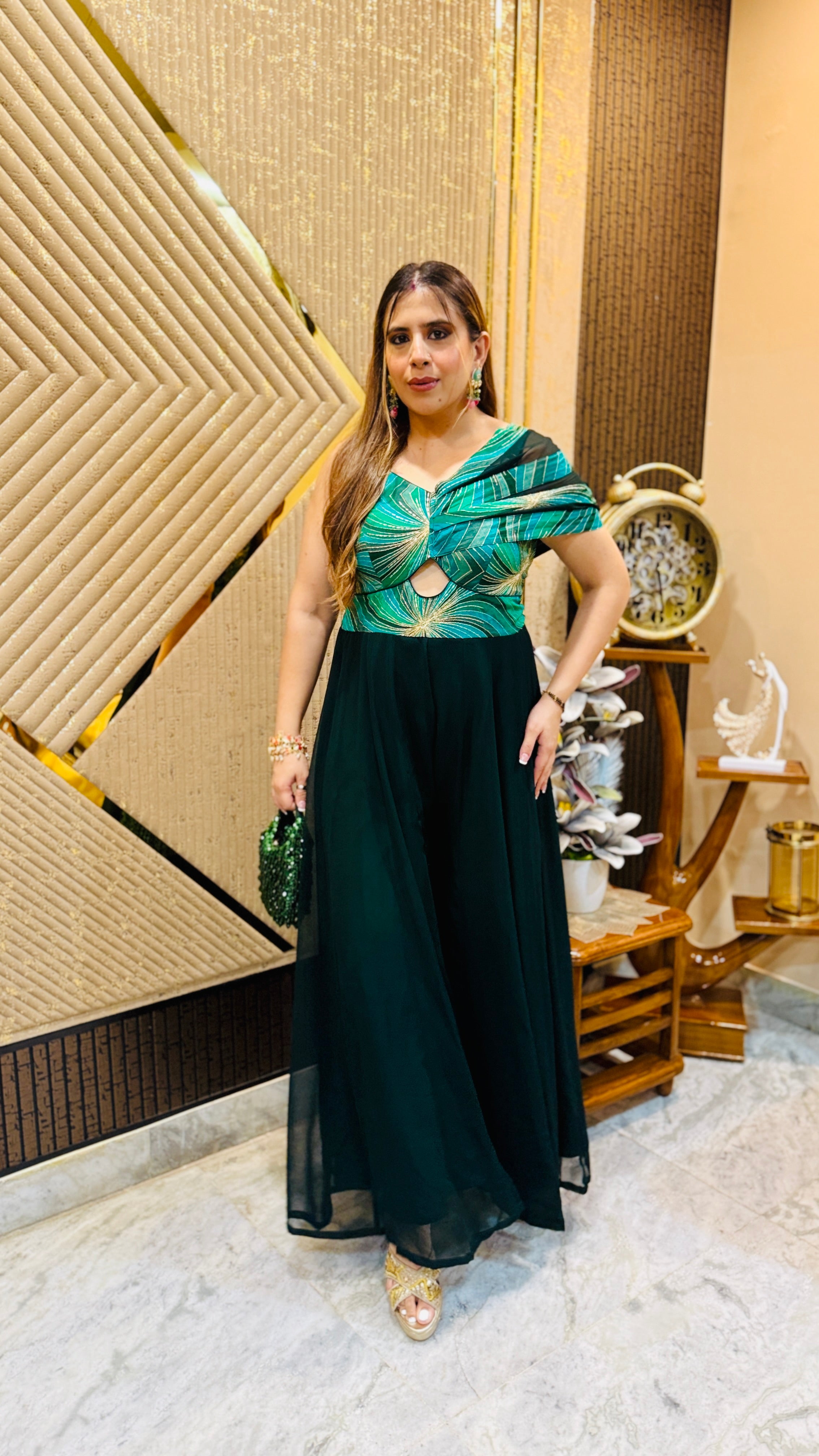 Forest Green Diwali Jumpsuit