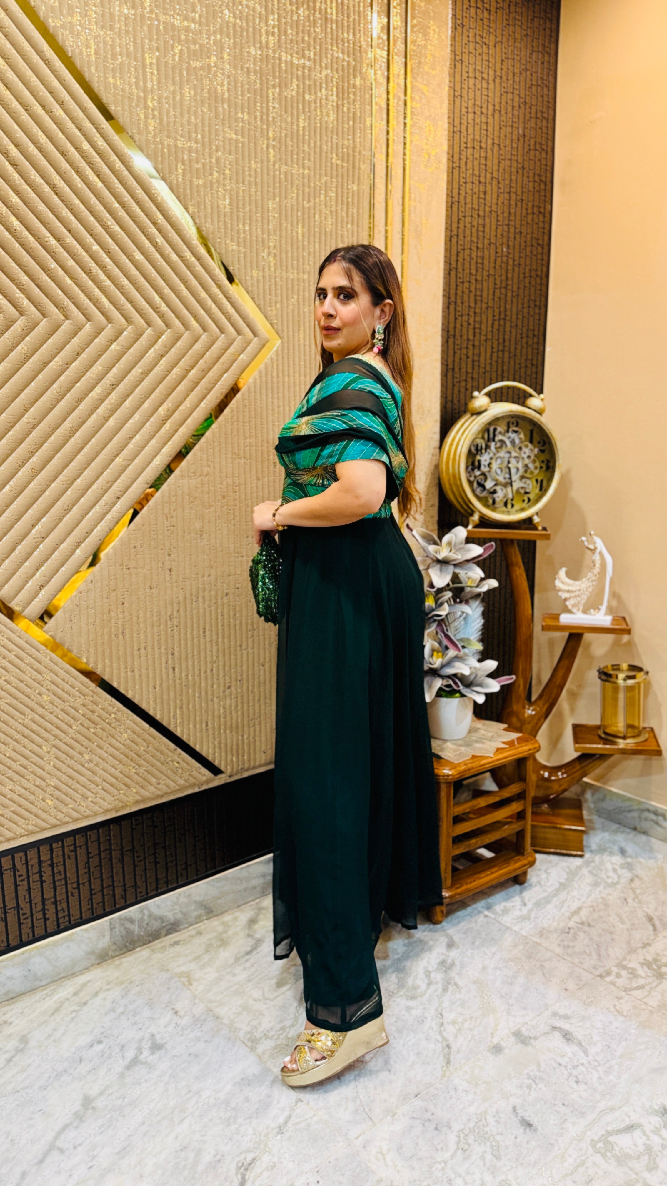 Forest Green Diwali Jumpsuit