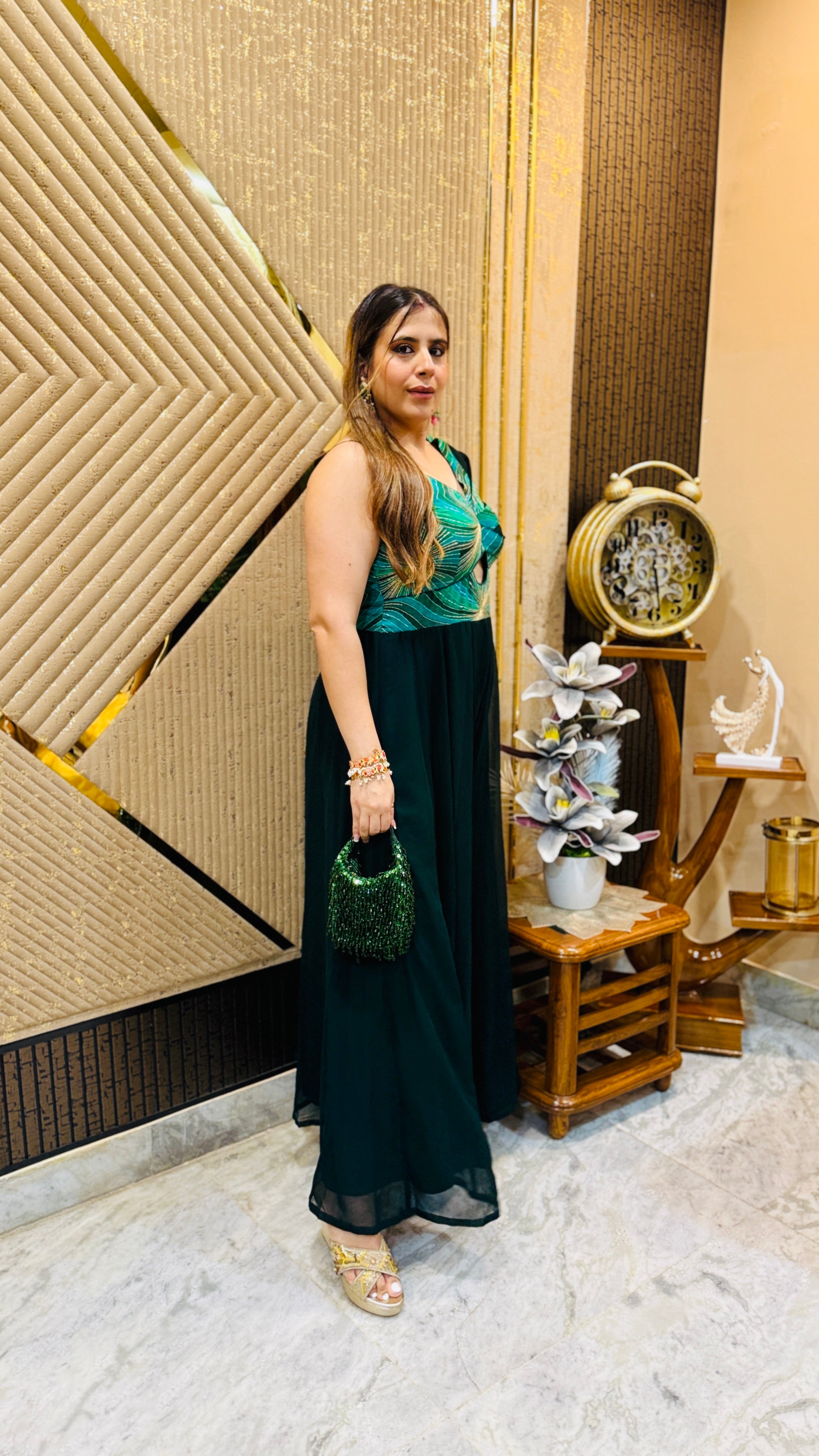 Forest Green Diwali Jumpsuit