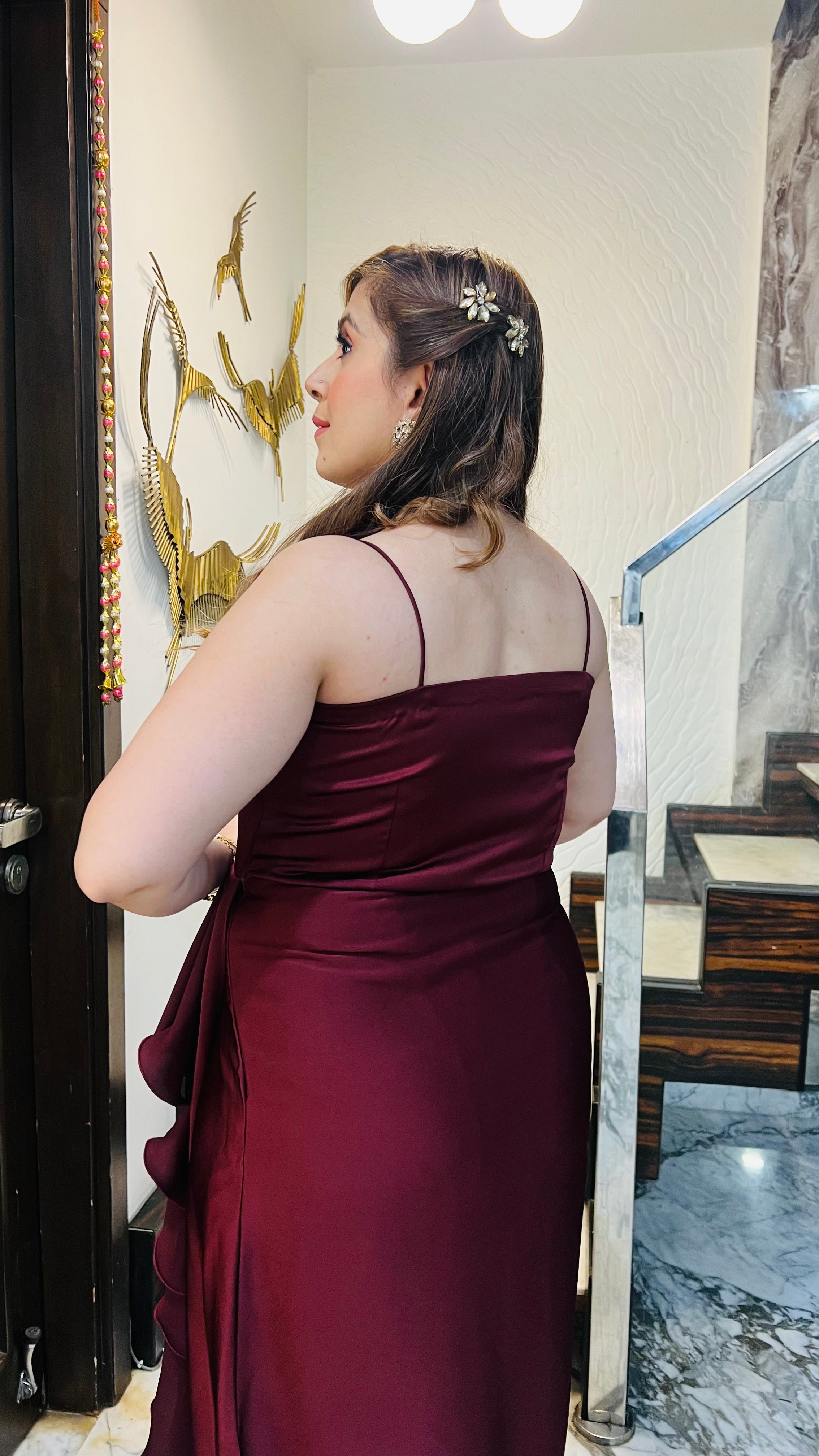 Maroon Italian Satin Drape