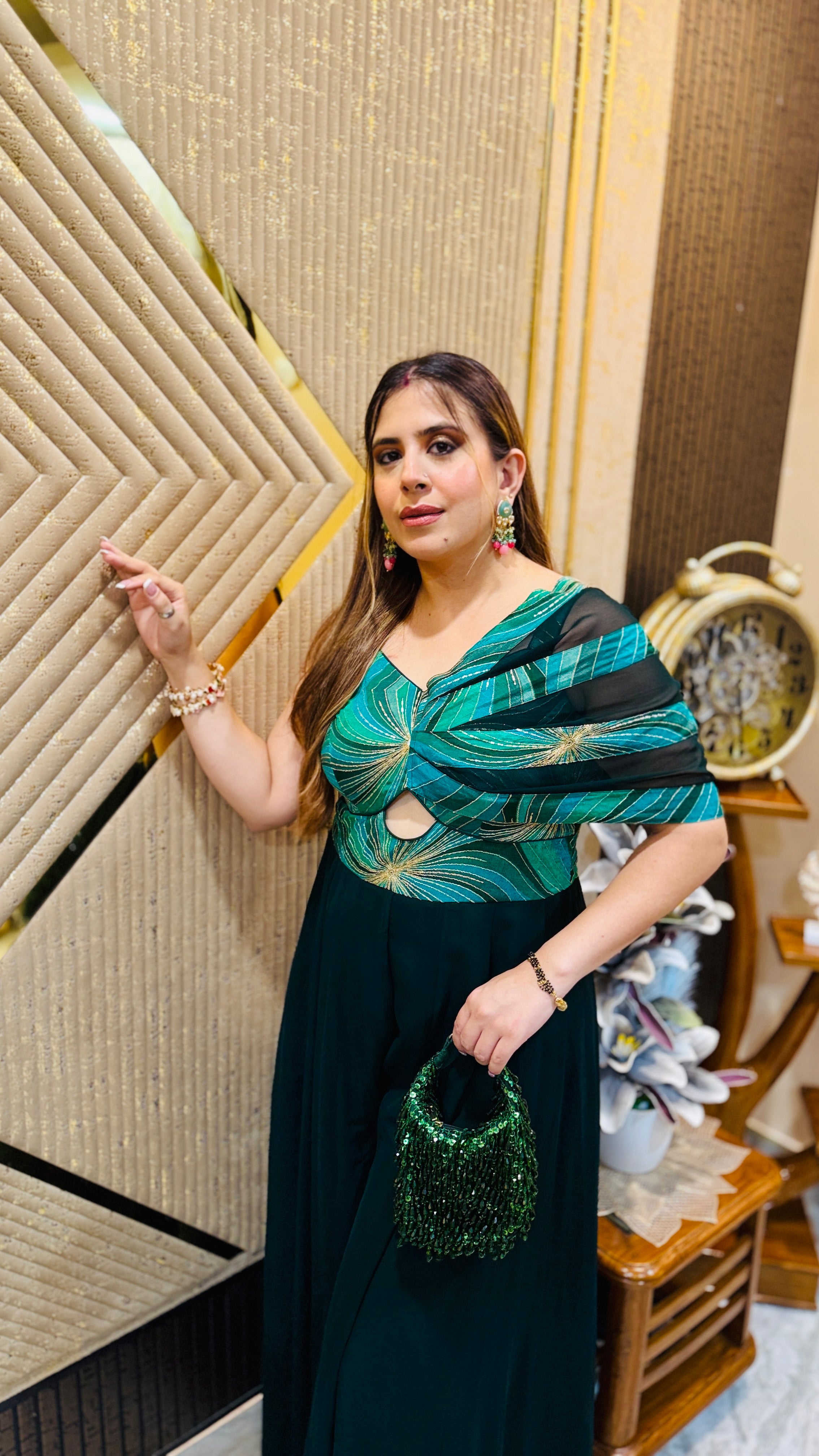 Forest Green Diwali Jumpsuit