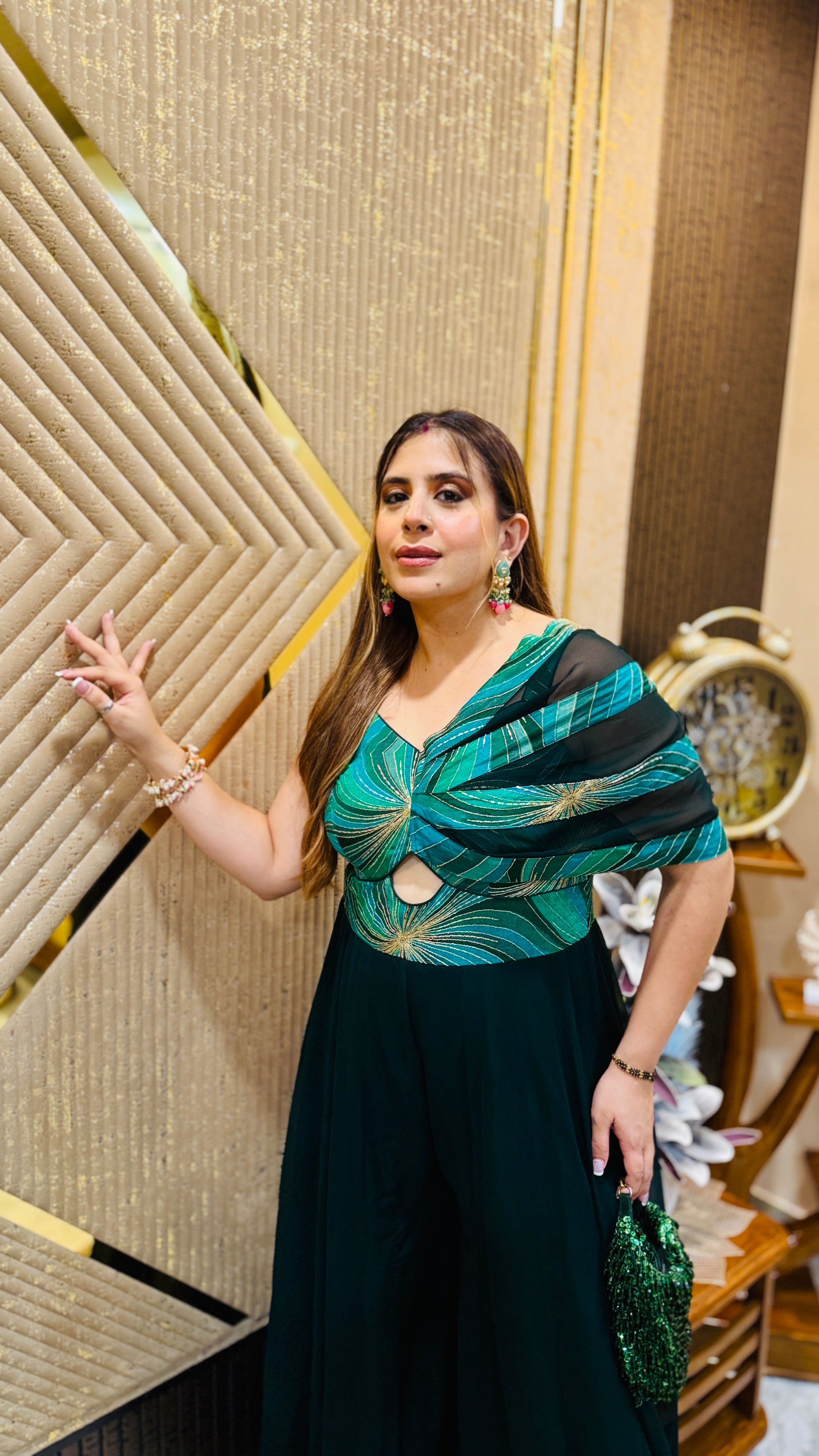 Forest Green Diwali Jumpsuit