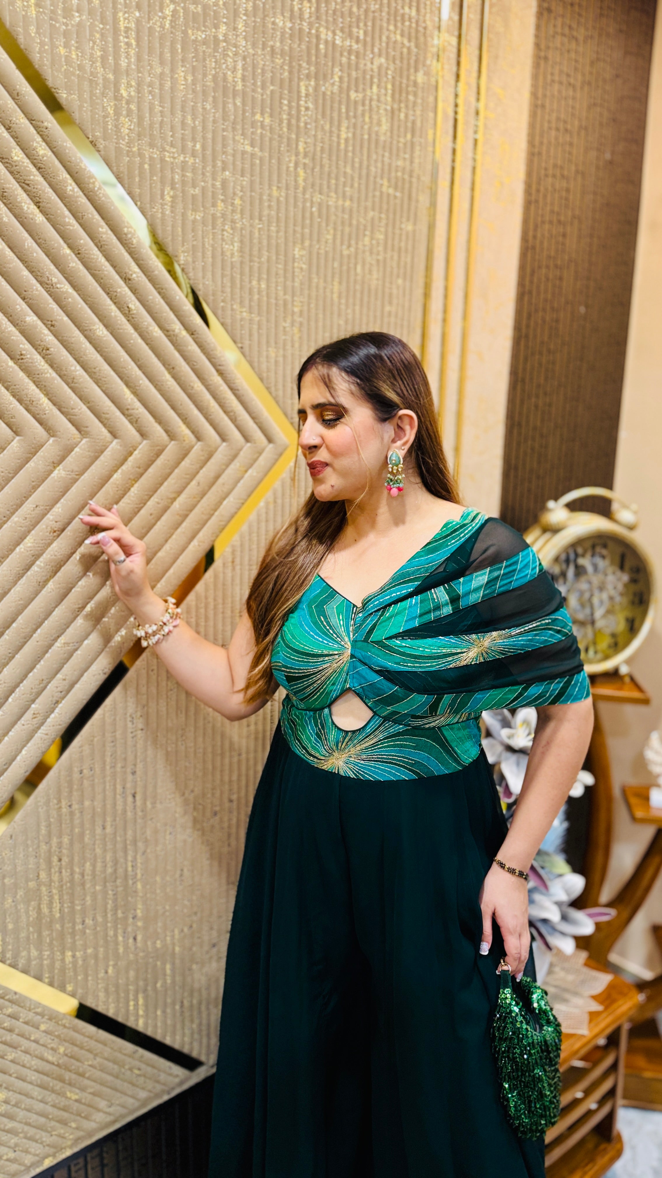 Forest Green Diwali Jumpsuit