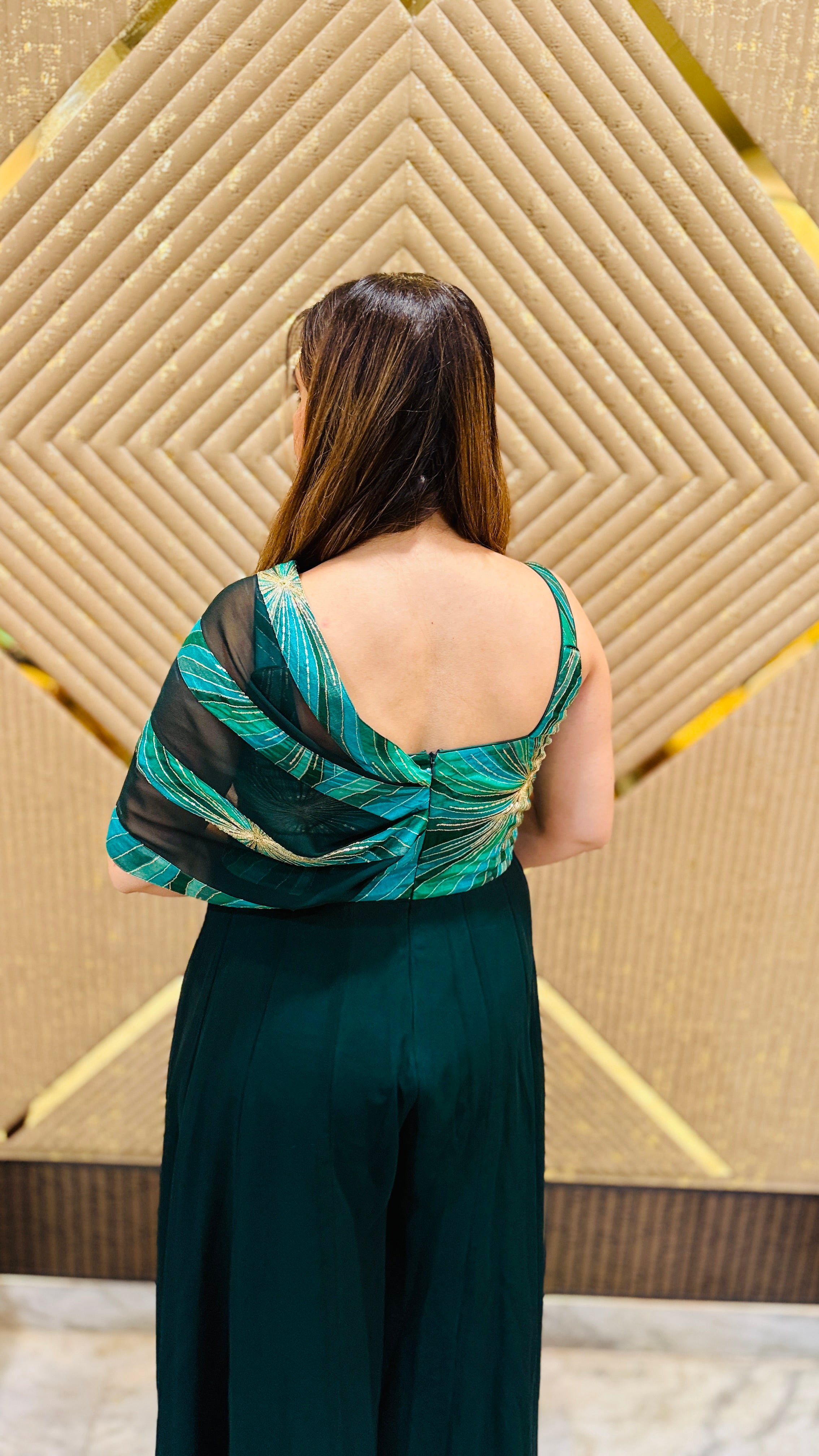 Forest Green Diwali Jumpsuit