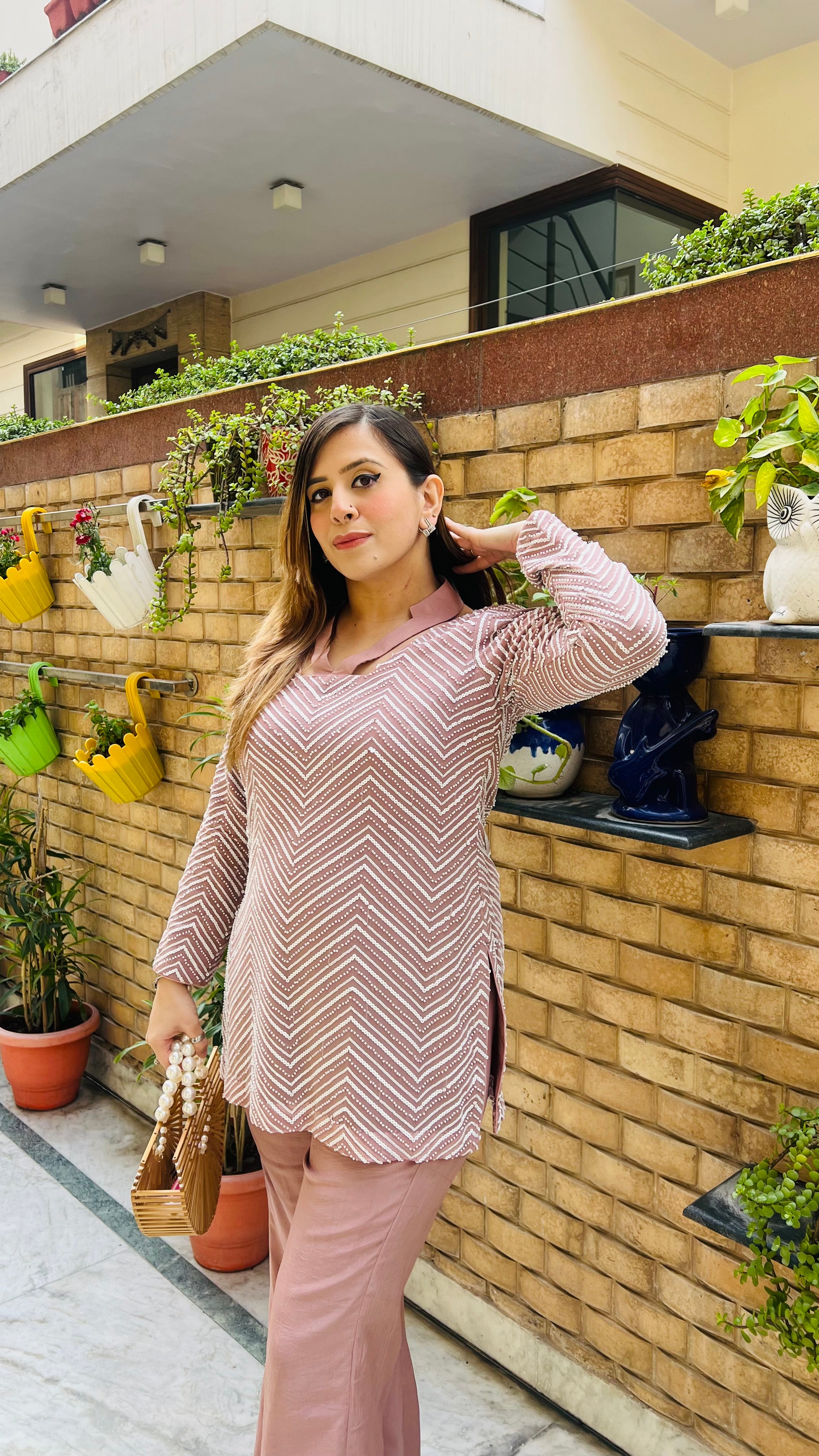 Pastel Brown Pearl Co-Ord